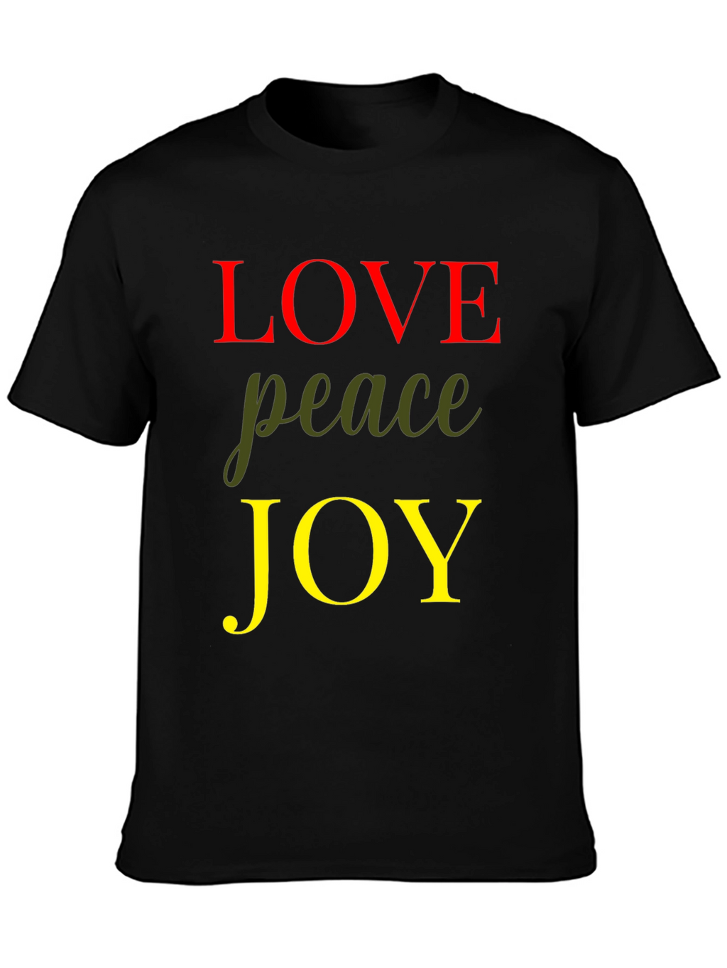 Love Peace Joy Graphic Tee - Black