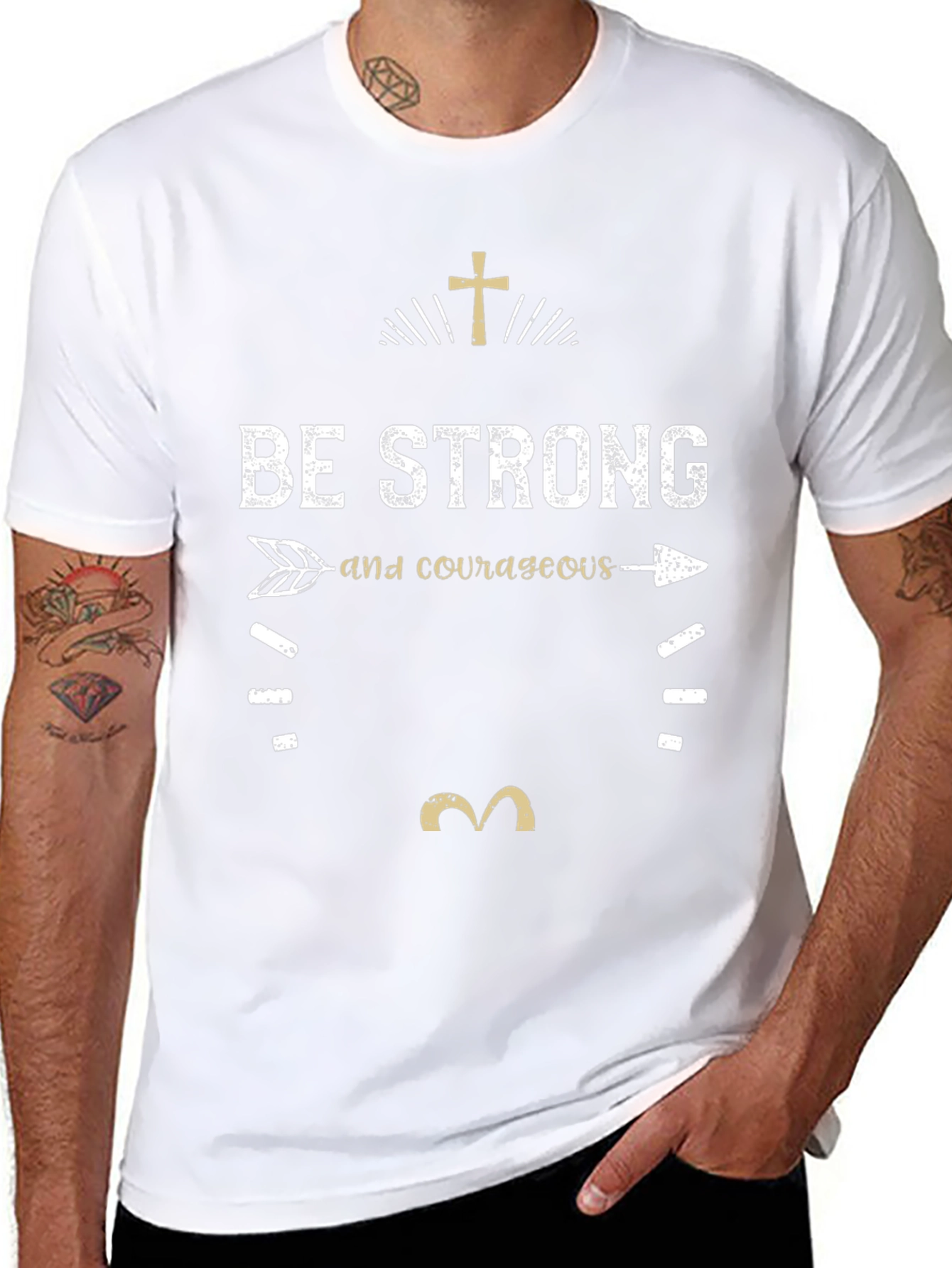 Be Strong and Courageous Black T-Shirt