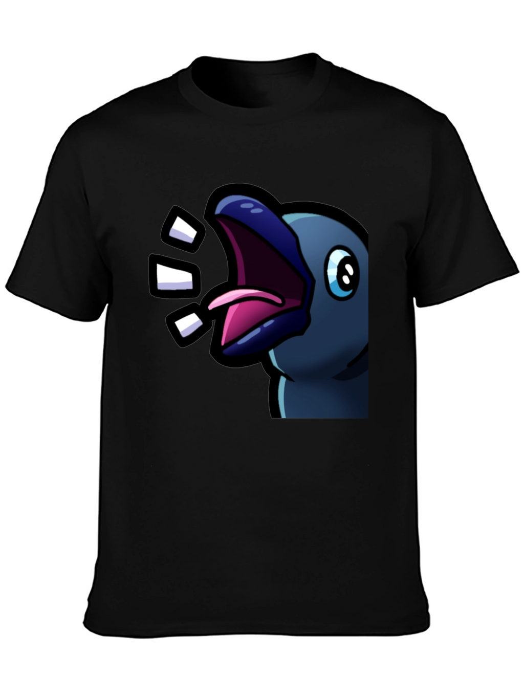 Raven T-Shirt - Expressive Cartoon Bird Design