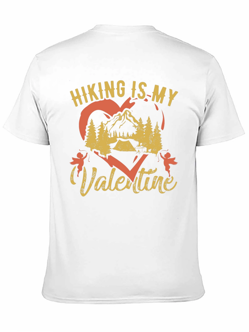 Hiking Is My Valentine Black Graphic Tee