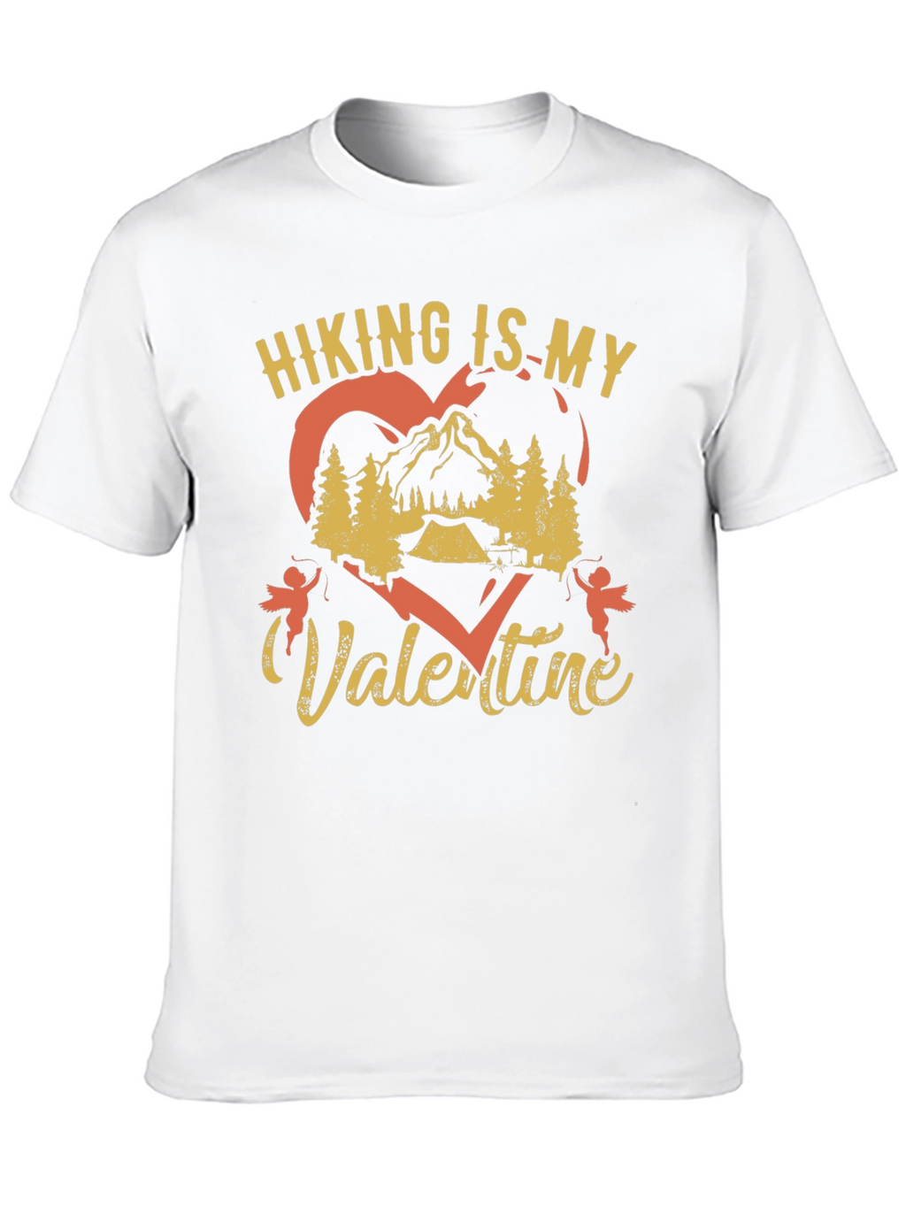 Hiking Is My Valentine Black Graphic Tee