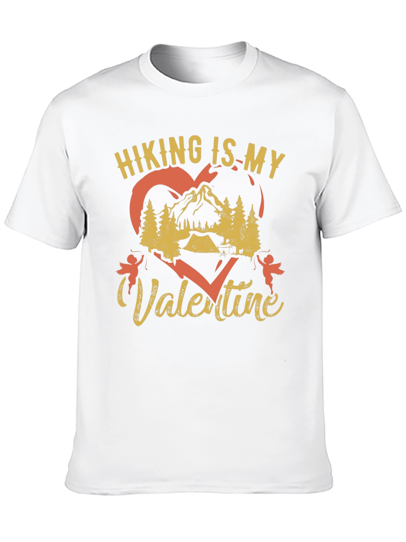 Hiking Is My Valentine Black Graphic Tee