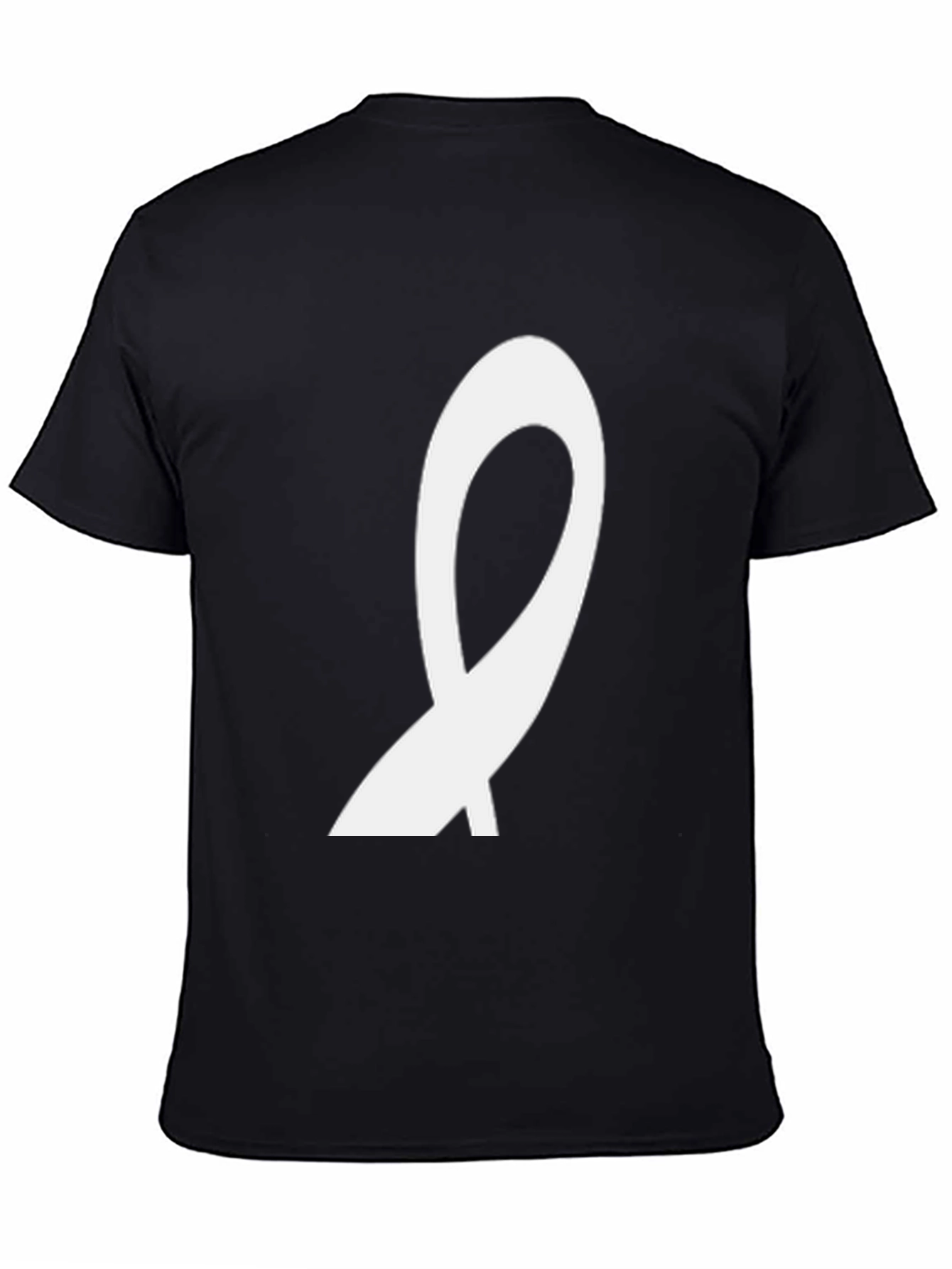 Black T-Shirt with Abstract White Design