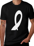 Black T-Shirt with Abstract White Design