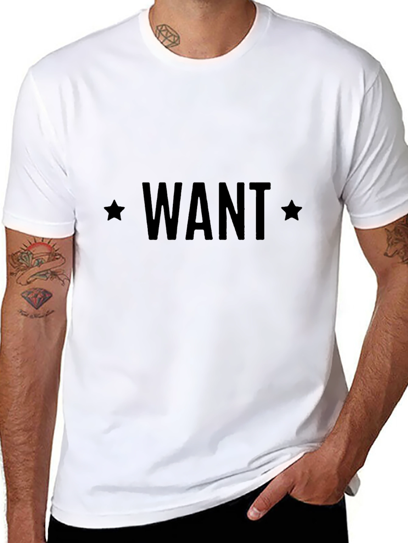 Black WANT Graphic Tee - Casual Menswear