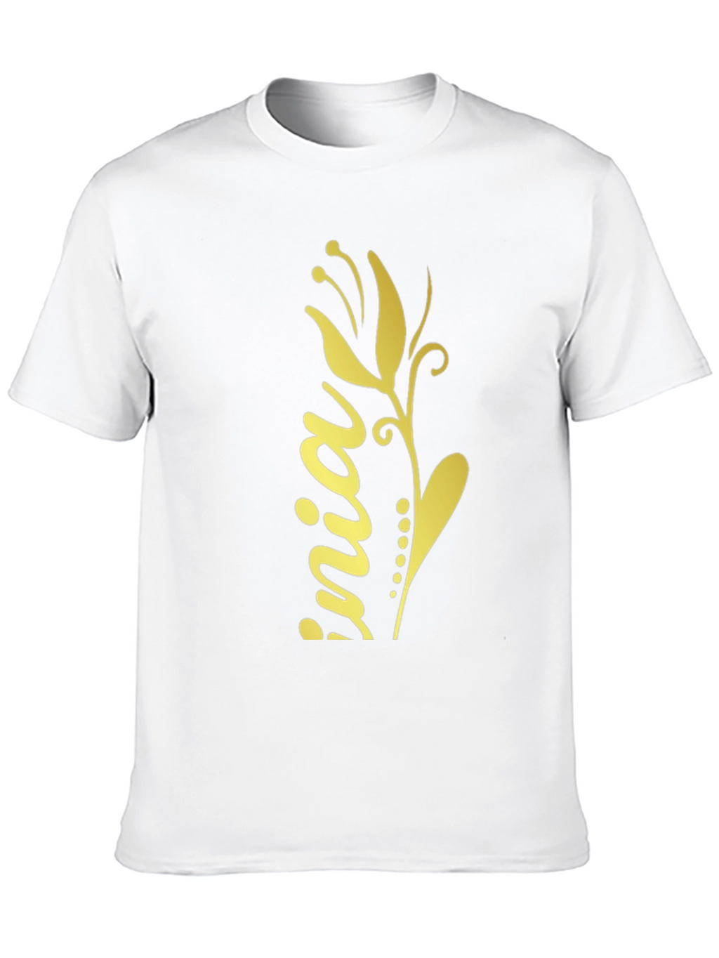 Black T-Shirt with Floral Design