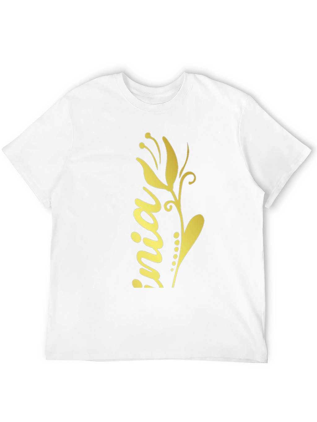Black T-Shirt with Floral Design