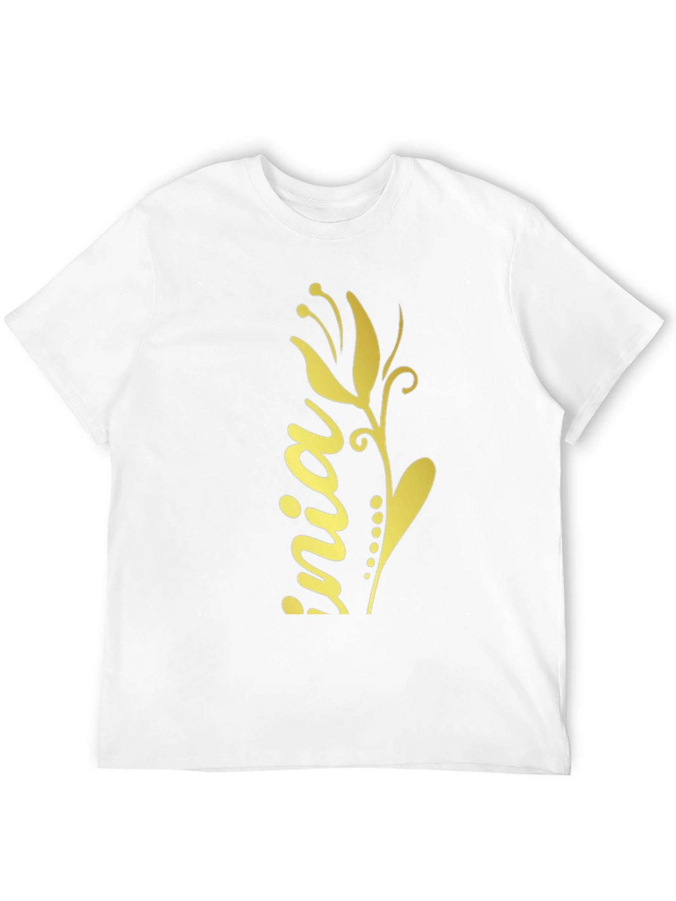 Black T-Shirt with Floral Design