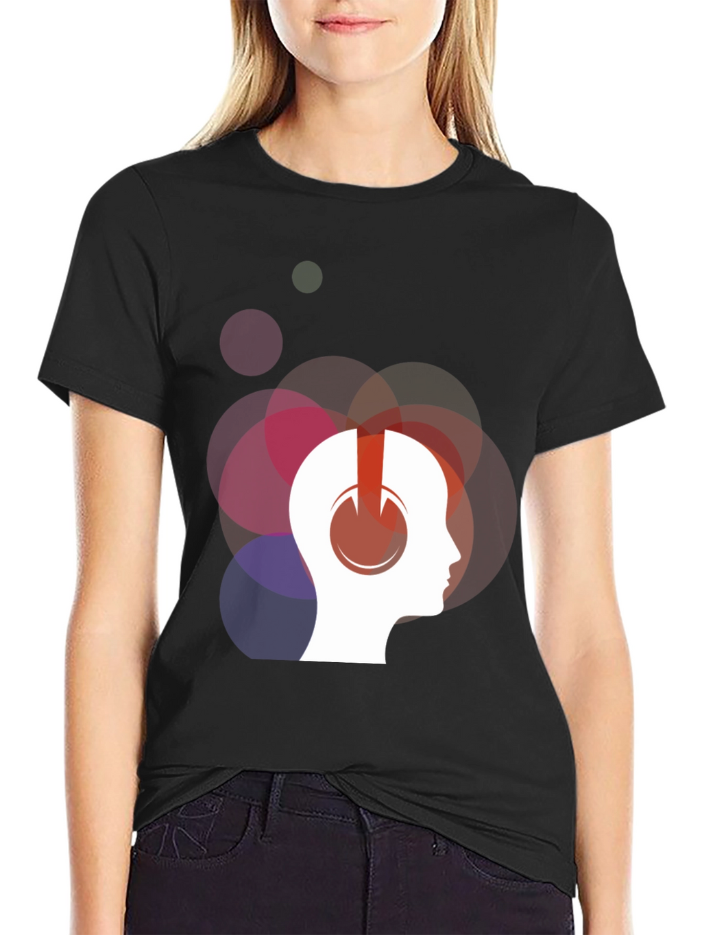 Abstract Headphone Graphic T-Shirt