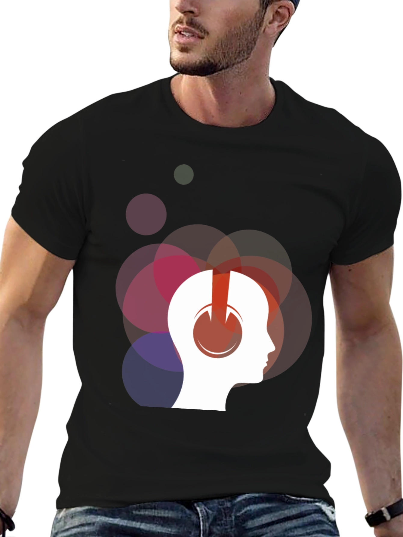 Abstract Headphone Graphic T-Shirt