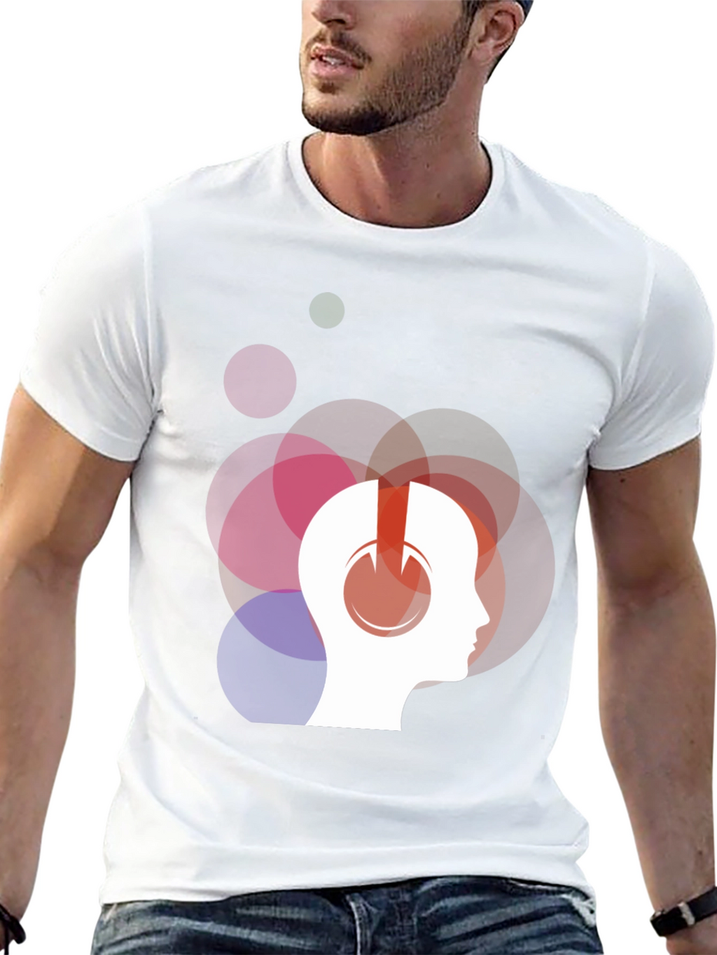 Abstract Headphone Graphic T-Shirt