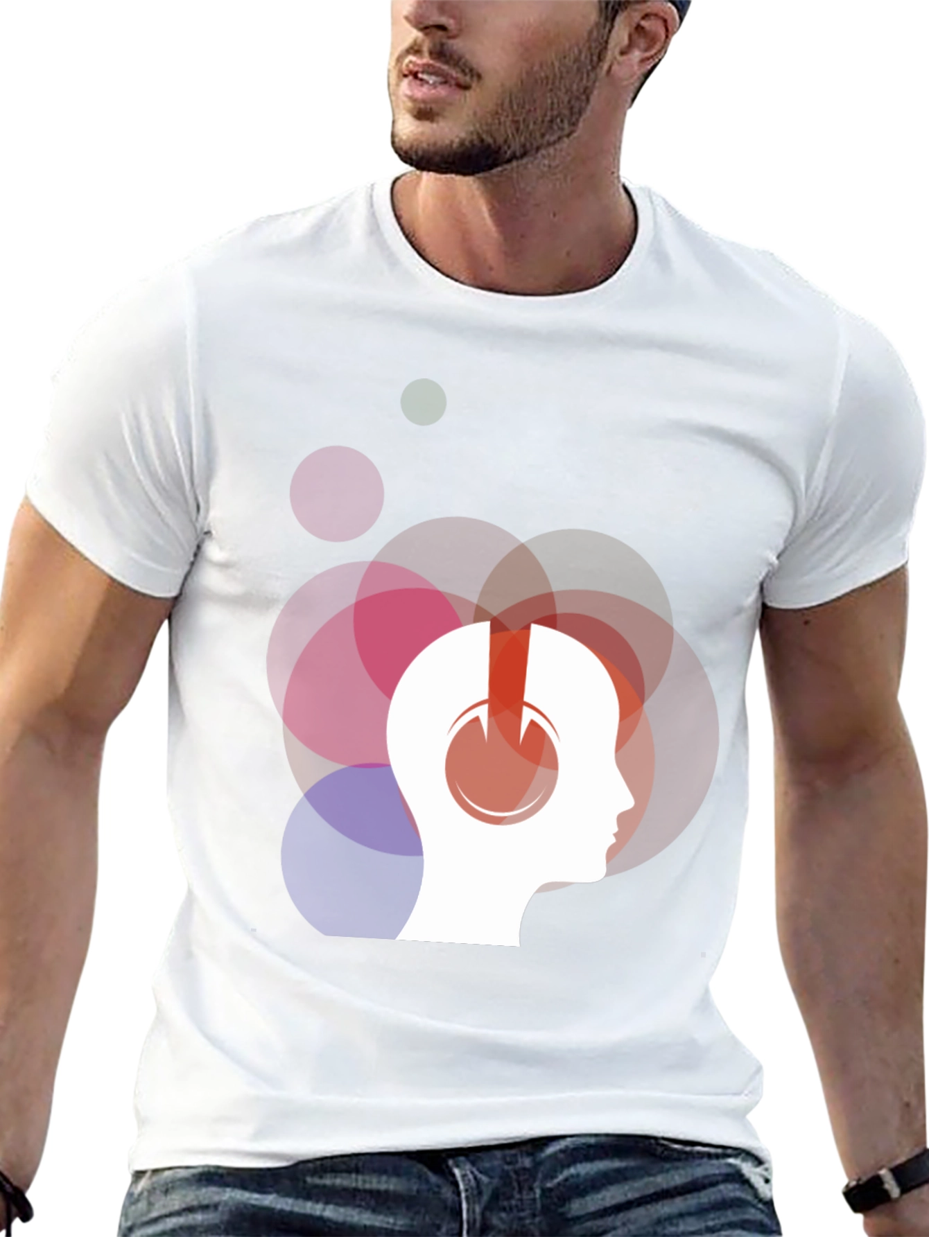 Abstract Headphone Graphic T-Shirt