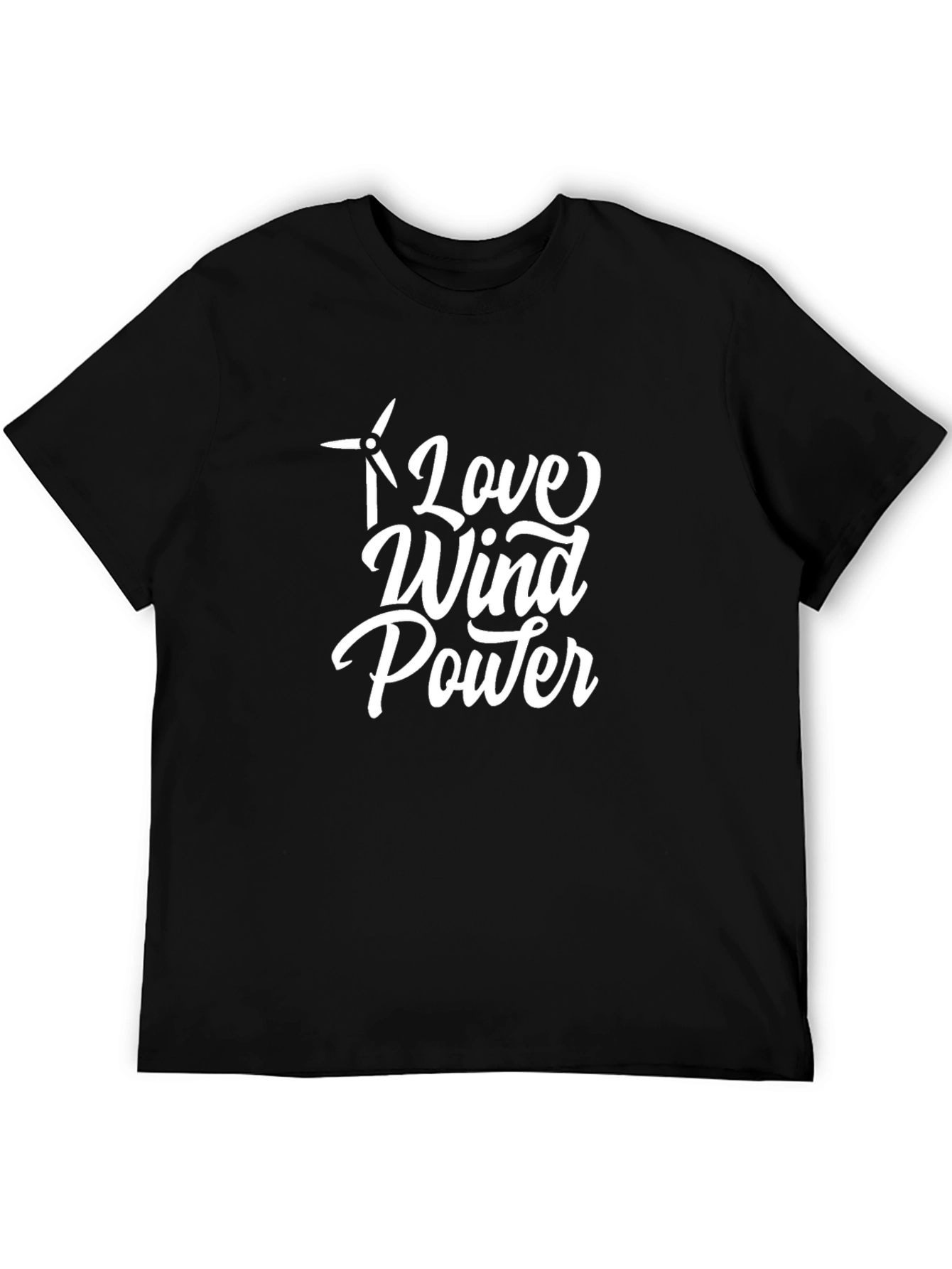 Love Wind Power Graphic Tee - Black Cotton Blend