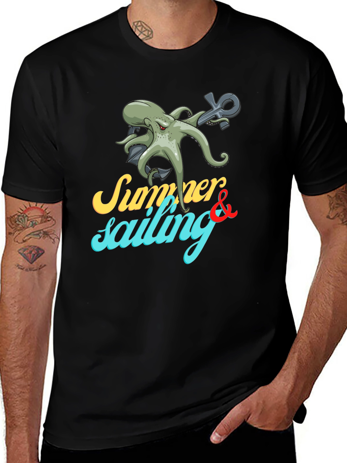 Summer Sailing Octopus Graphic Tee