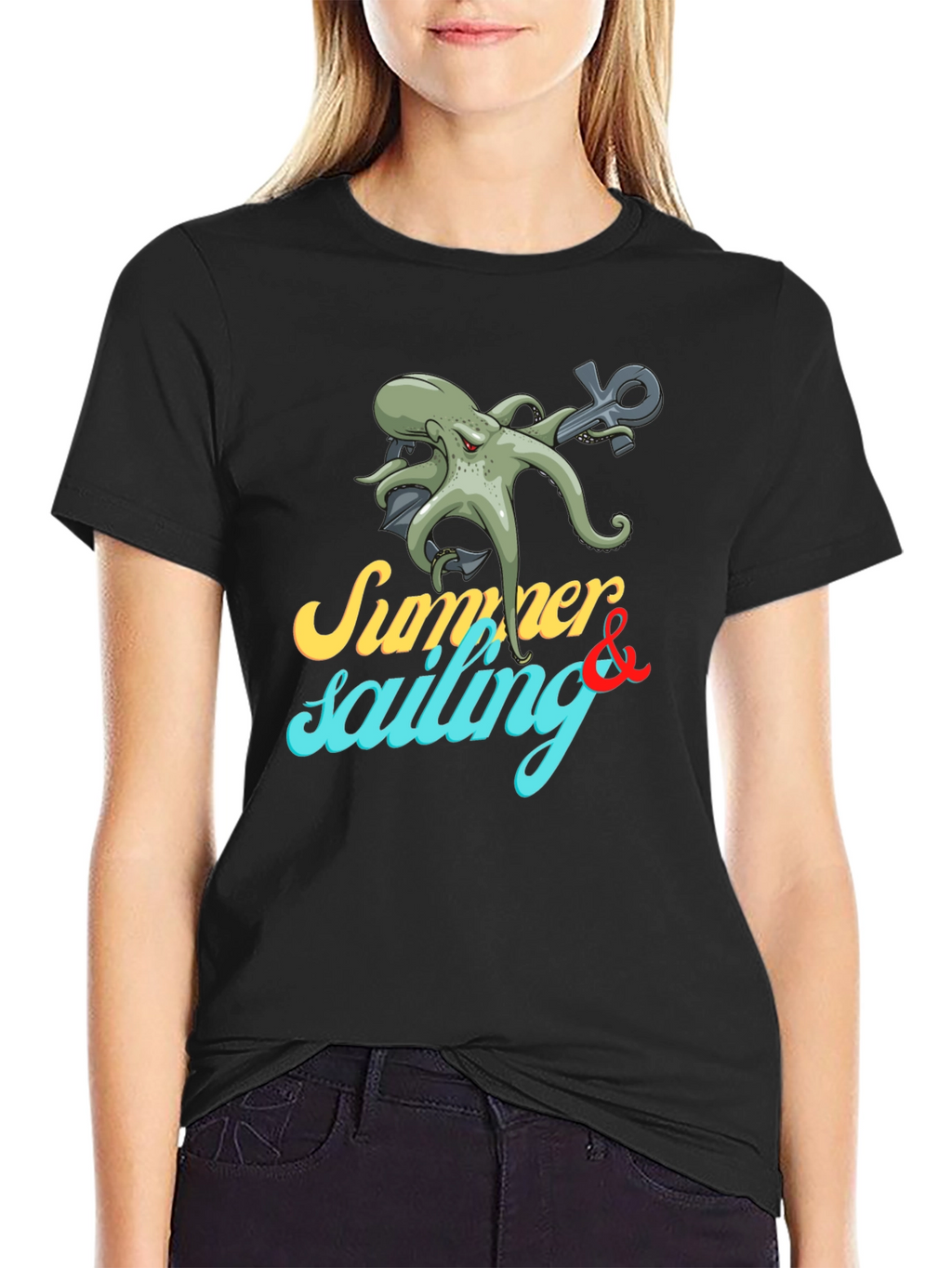 Summer Sailing Octopus Graphic Tee