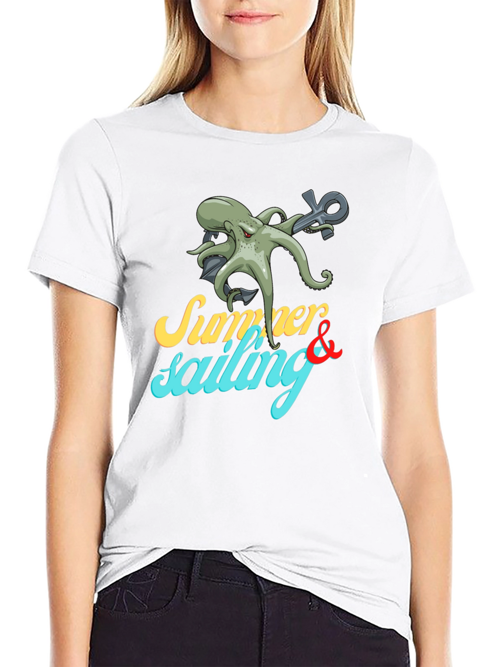 Summer Sailing Octopus Graphic Tee