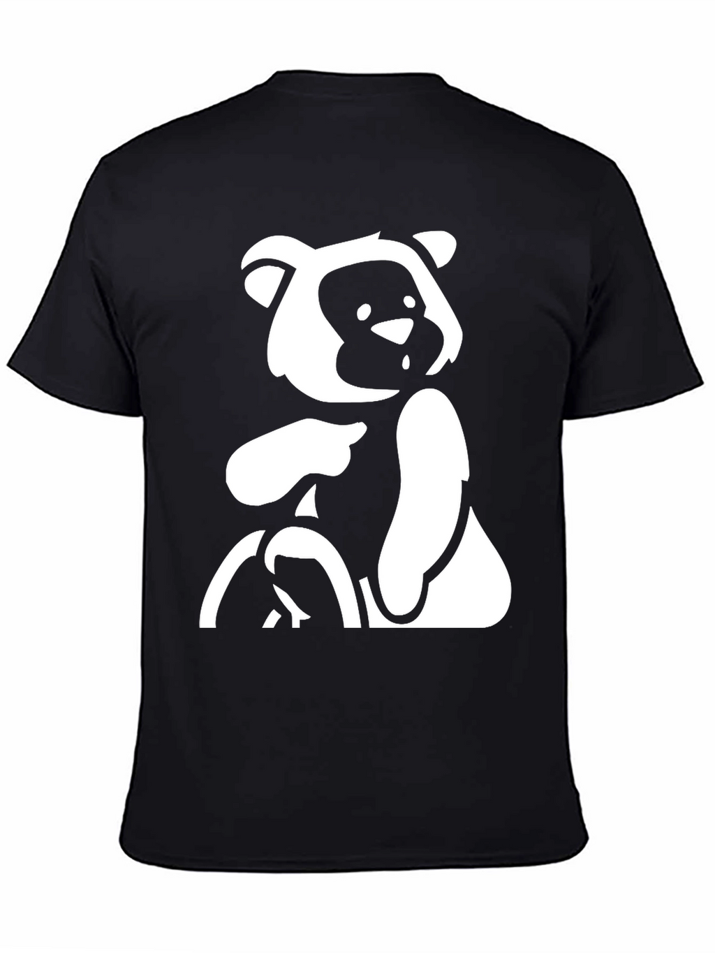Black T-Shirt with Bear Graphic