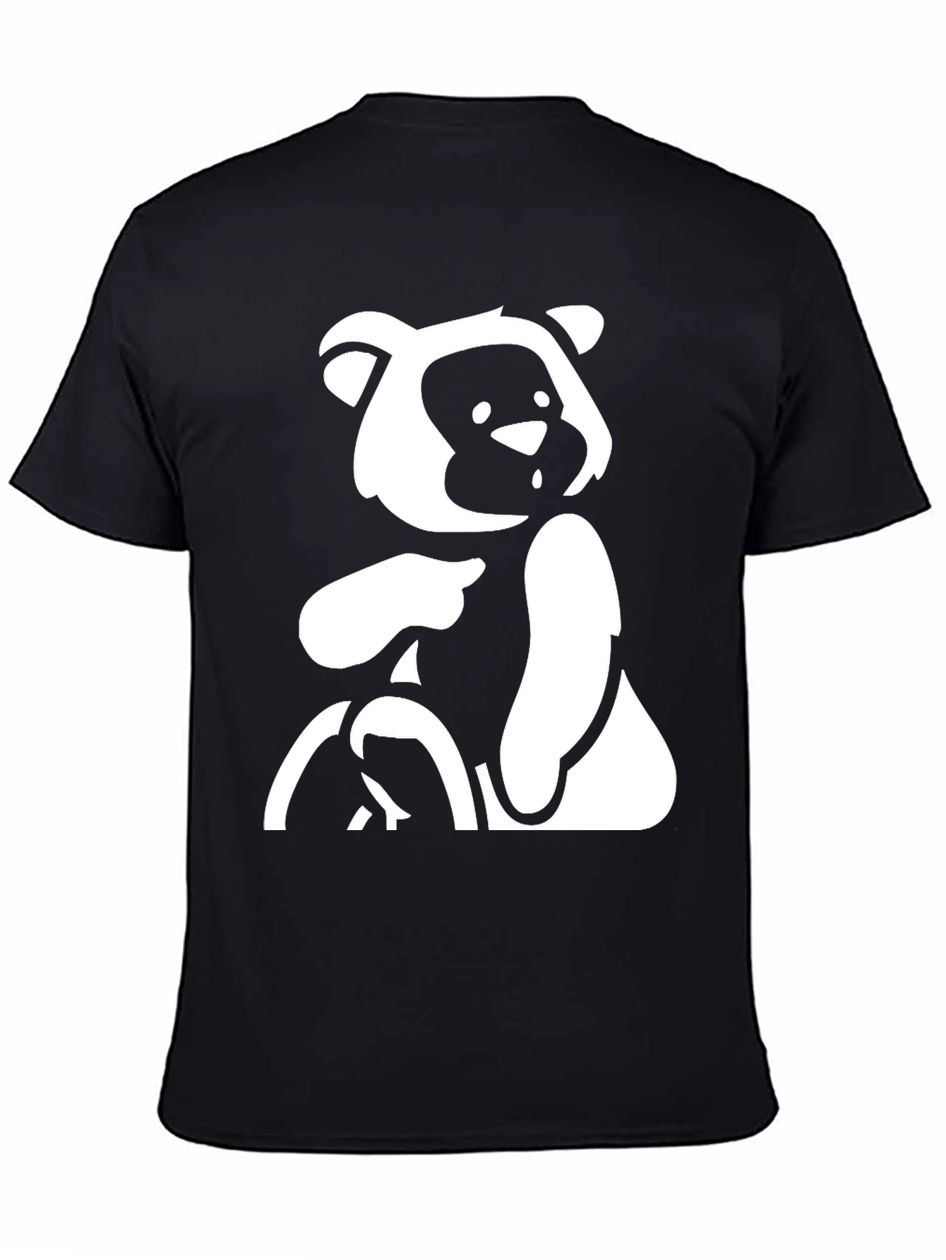 Black T-Shirt with Bear Graphic