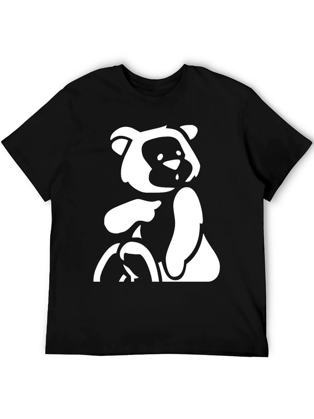 Black T-Shirt with Bear Graphic
