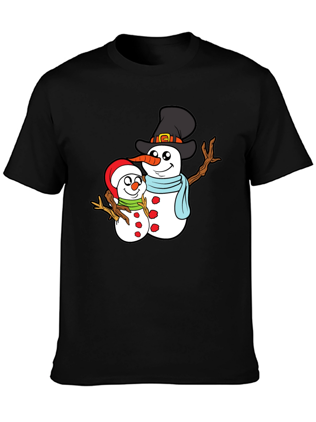 Snowman Family Graphic T-Shirt