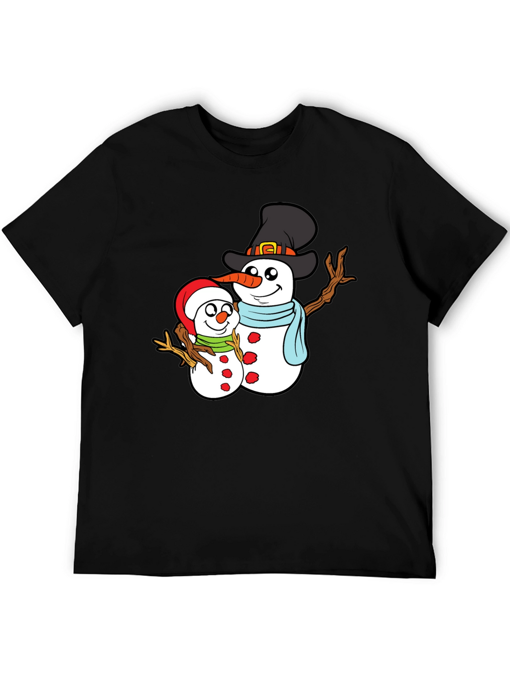 Snowman Family Graphic T-Shirt