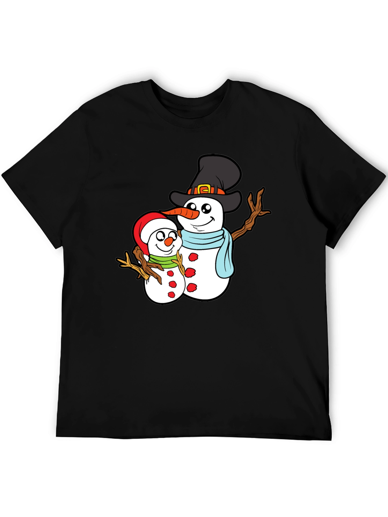 Snowman Family Graphic T-Shirt