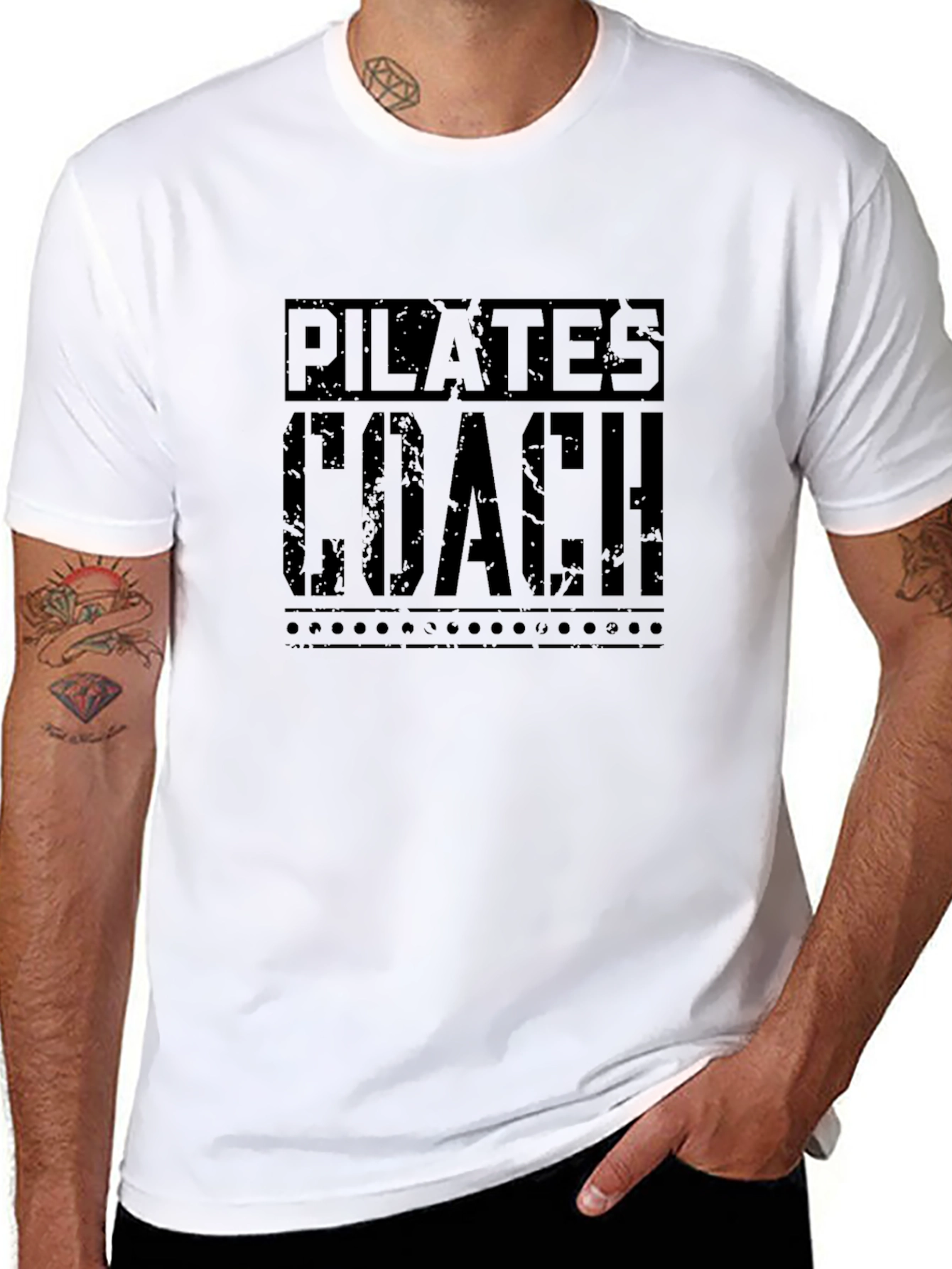 Pilates Coach Graphic Tee - Black Cotton