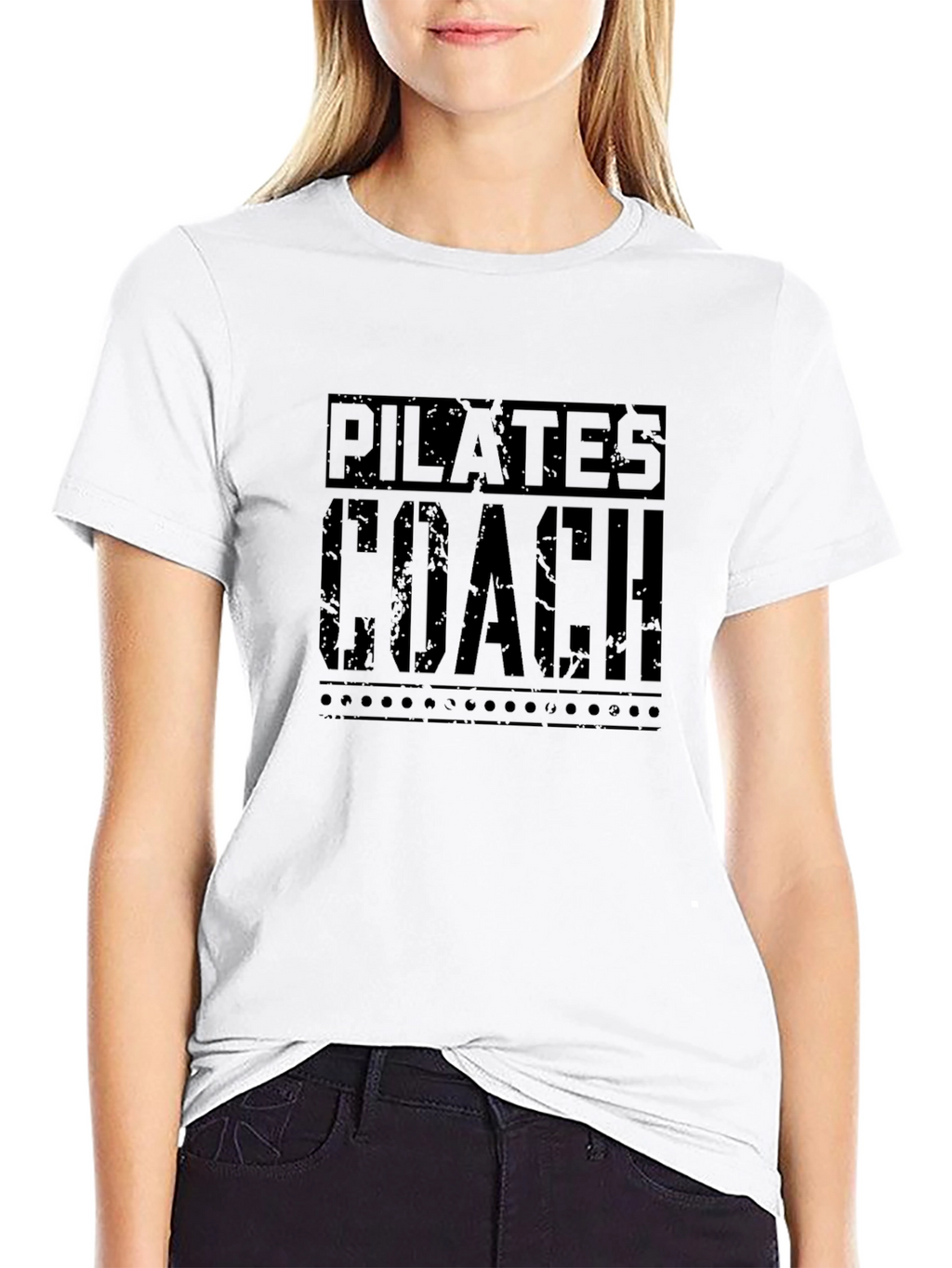 Pilates Coach Graphic Tee - Black Cotton
