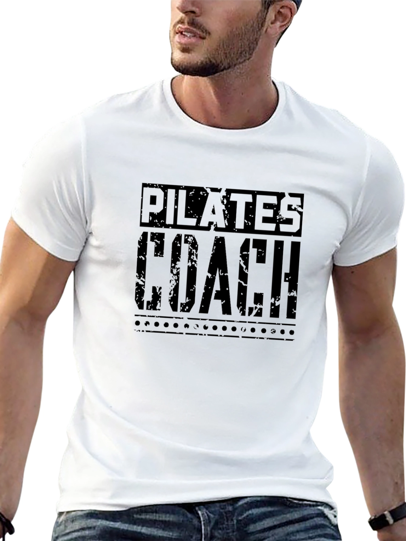 Pilates Coach Graphic Tee - Black Cotton