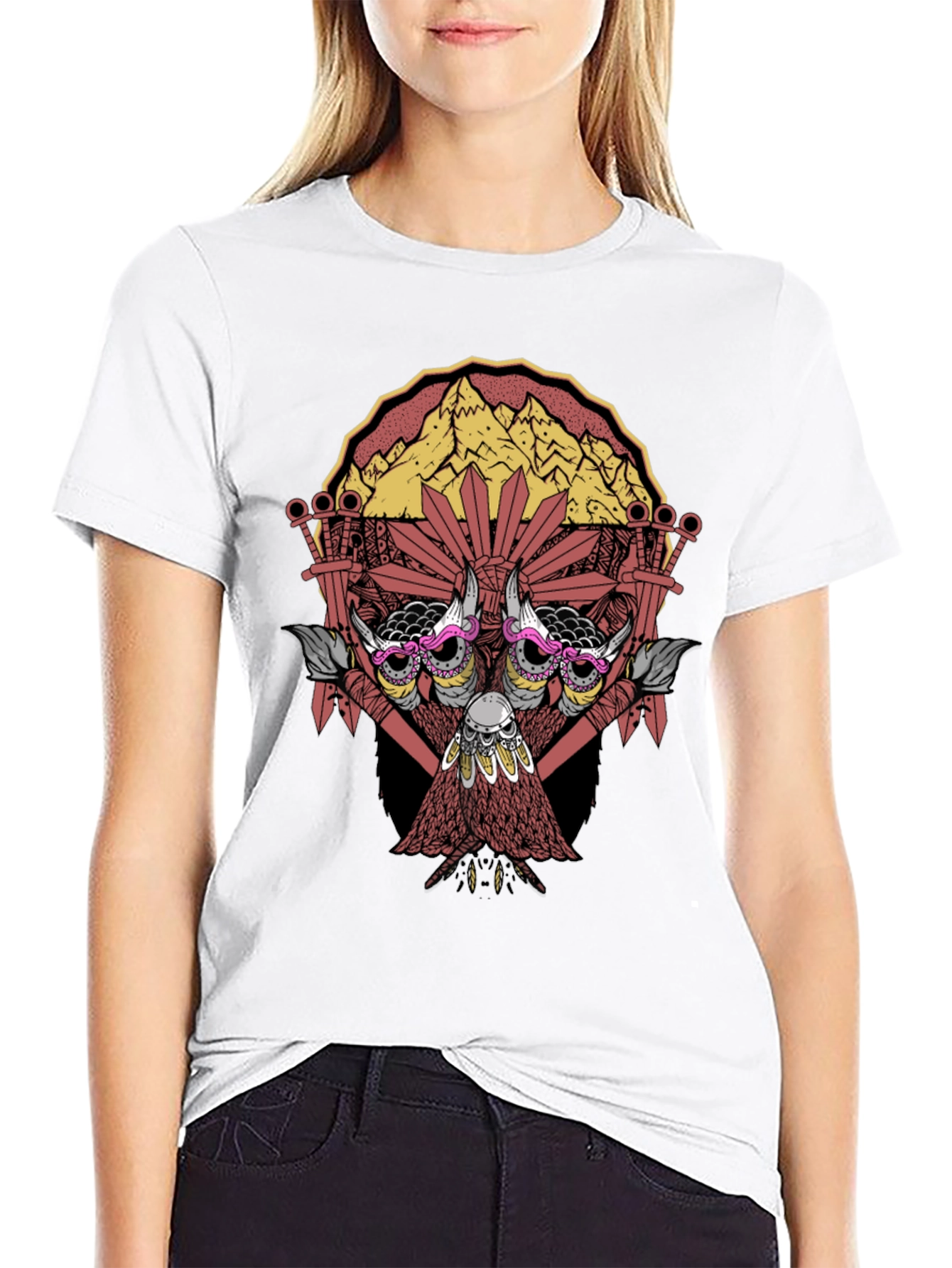 Skull & Mountain Graphic Print Tee