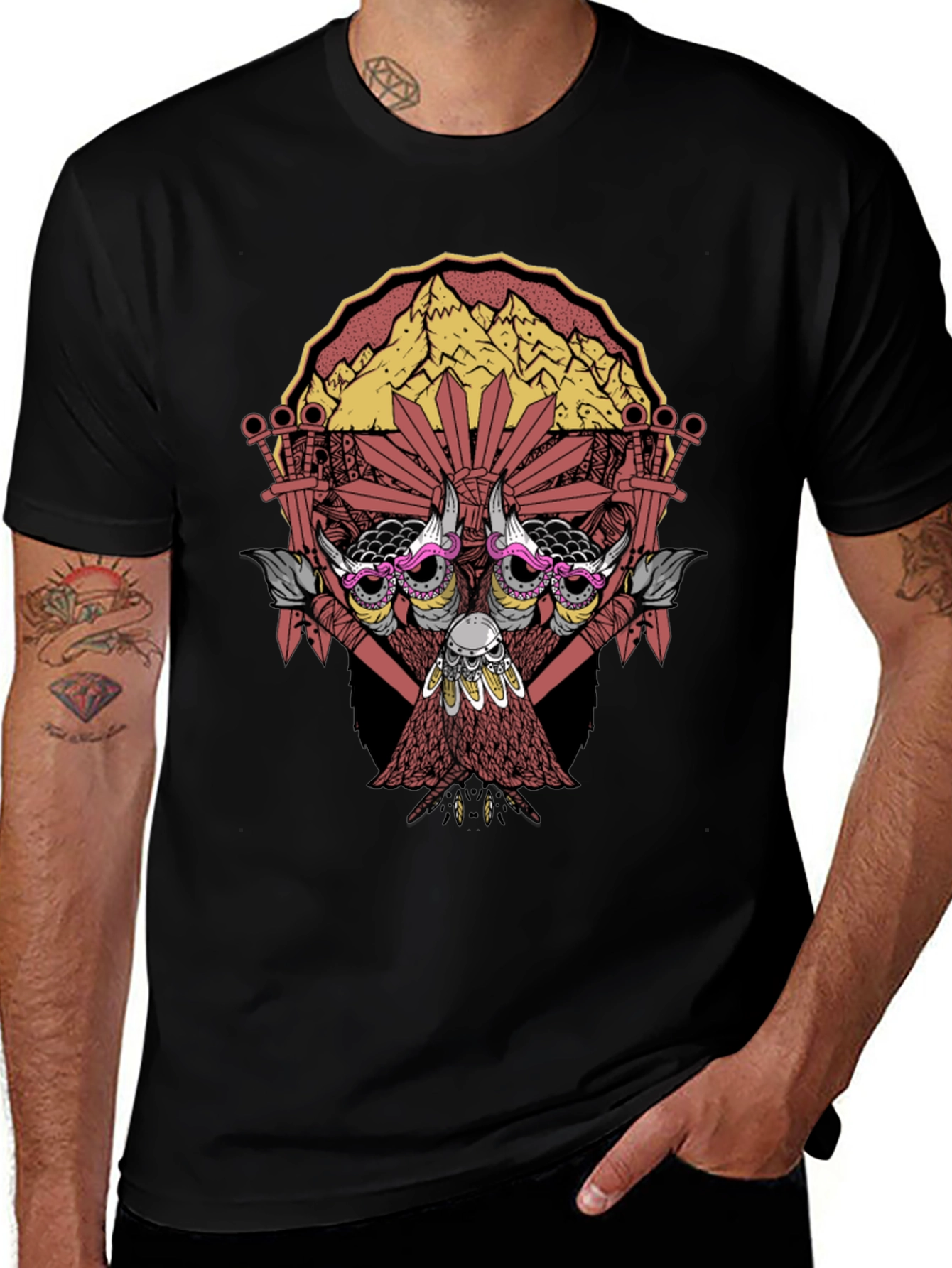 Skull & Mountain Graphic Print Tee