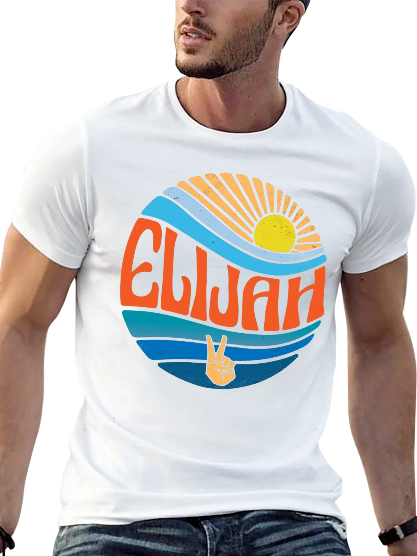 Elijah Retro Wave T-Shirt - Peace & Sun