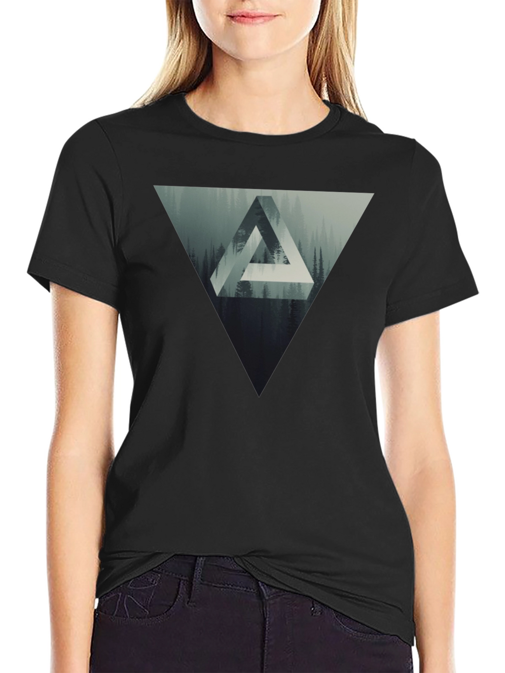 Geometric Forest Graphic T-Shirt