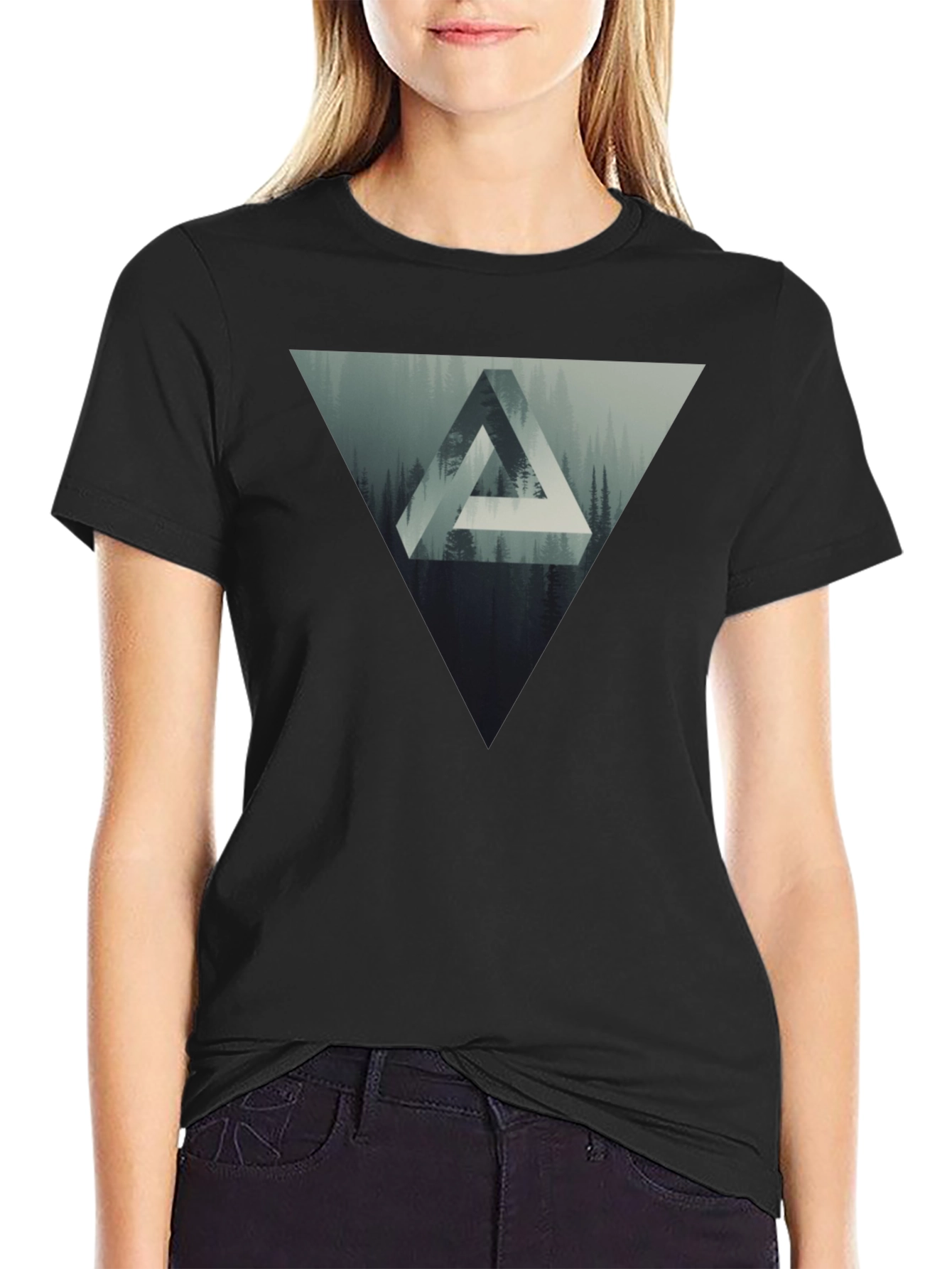 Geometric Forest Graphic T-Shirt