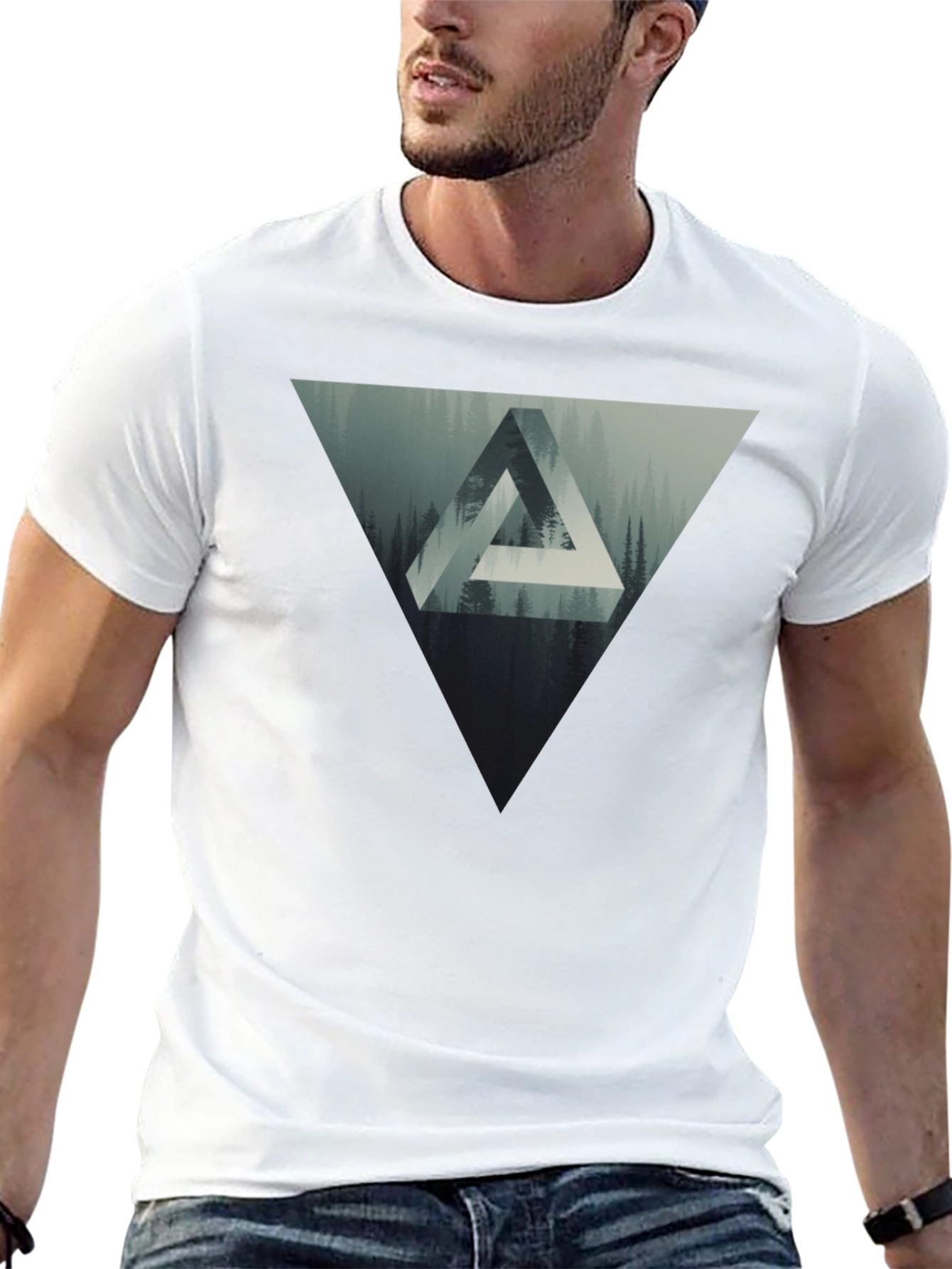 Geometric Forest Graphic T-Shirt