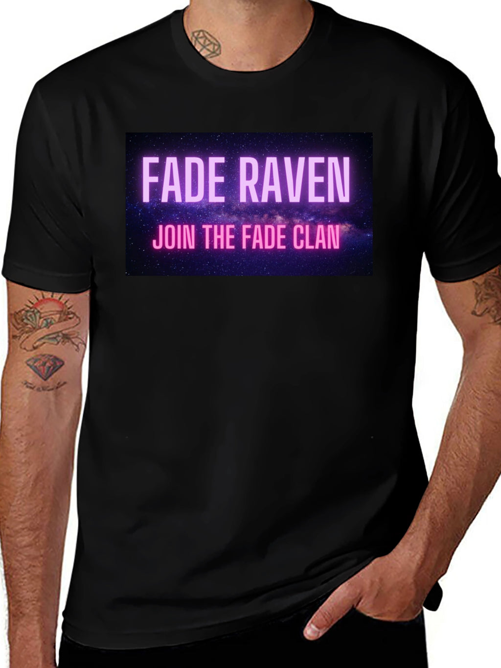 Fade Raven Clan T-Shirt - Black Graphic Tee