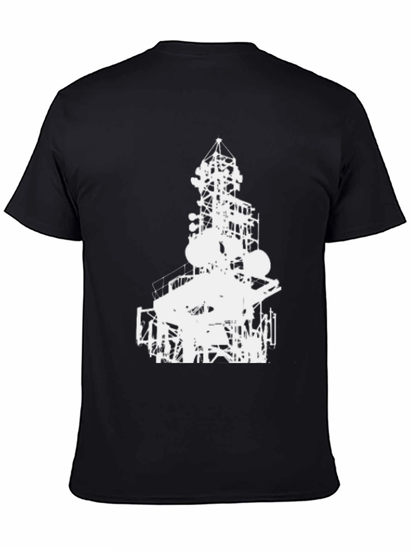 Abstract Tower Graphic Tee - Black