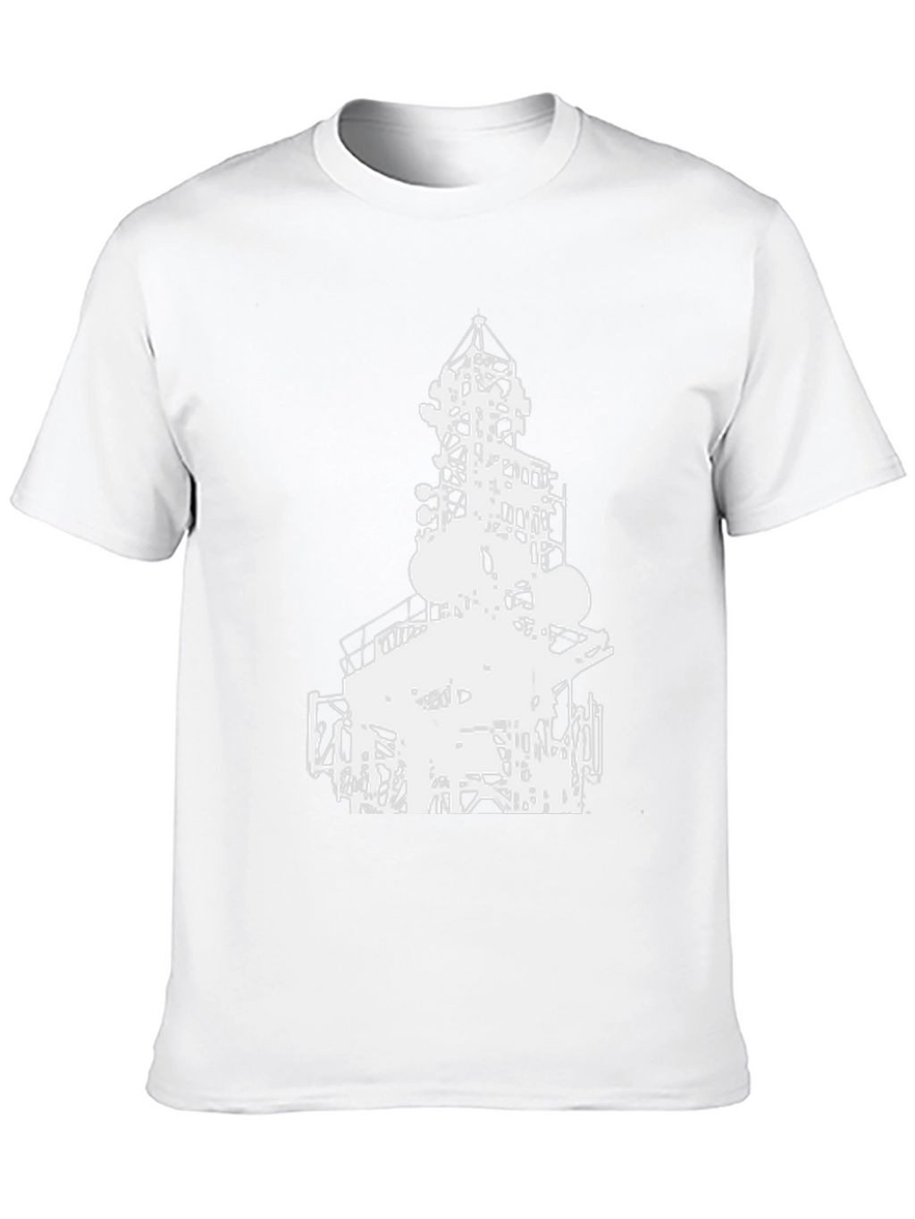 Abstract Tower Graphic Tee - Black