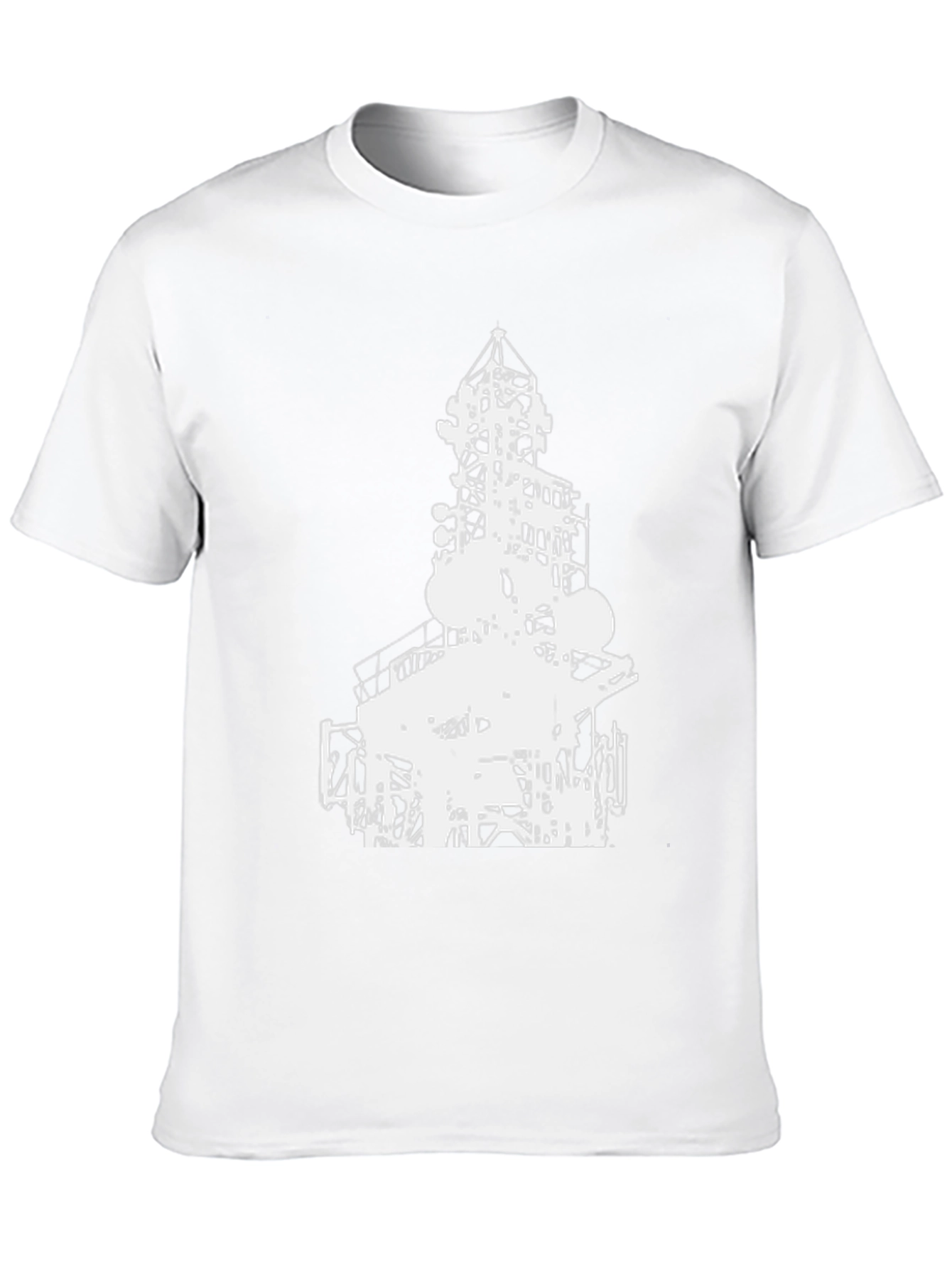 Abstract Tower Graphic Tee - Black
