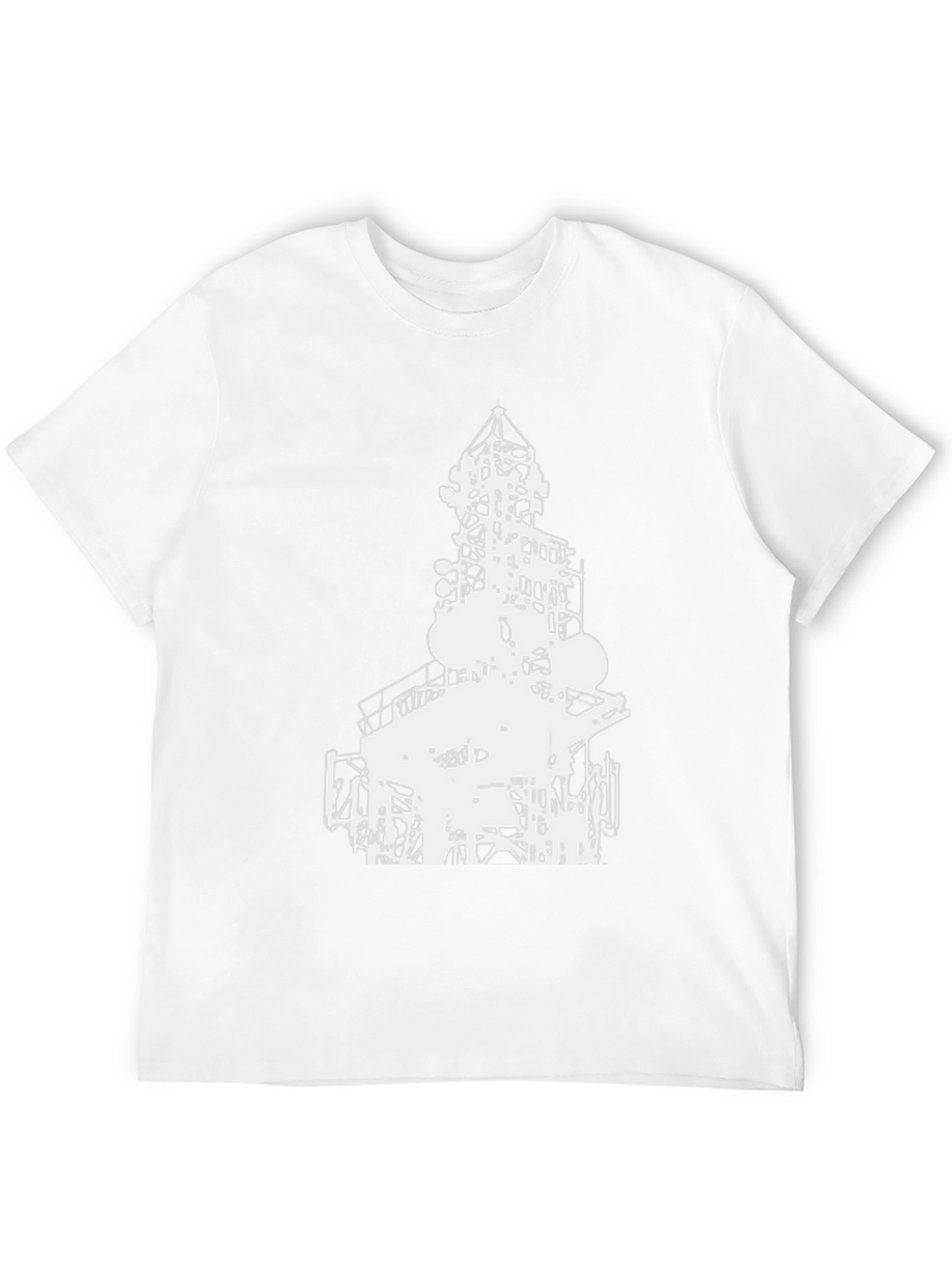 Abstract Tower Graphic Tee - Black