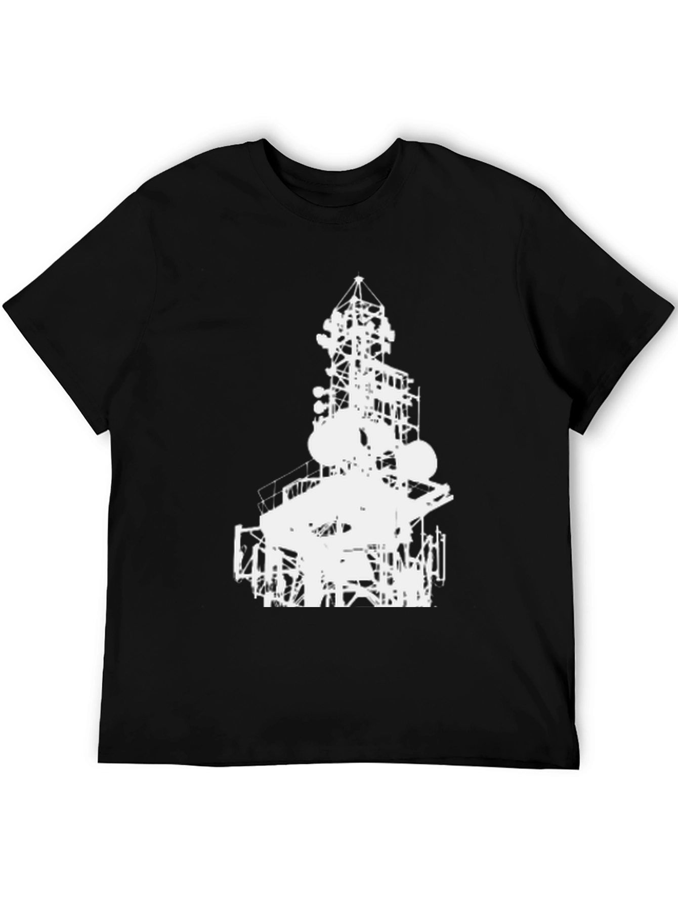 Abstract Tower Graphic Tee - Black