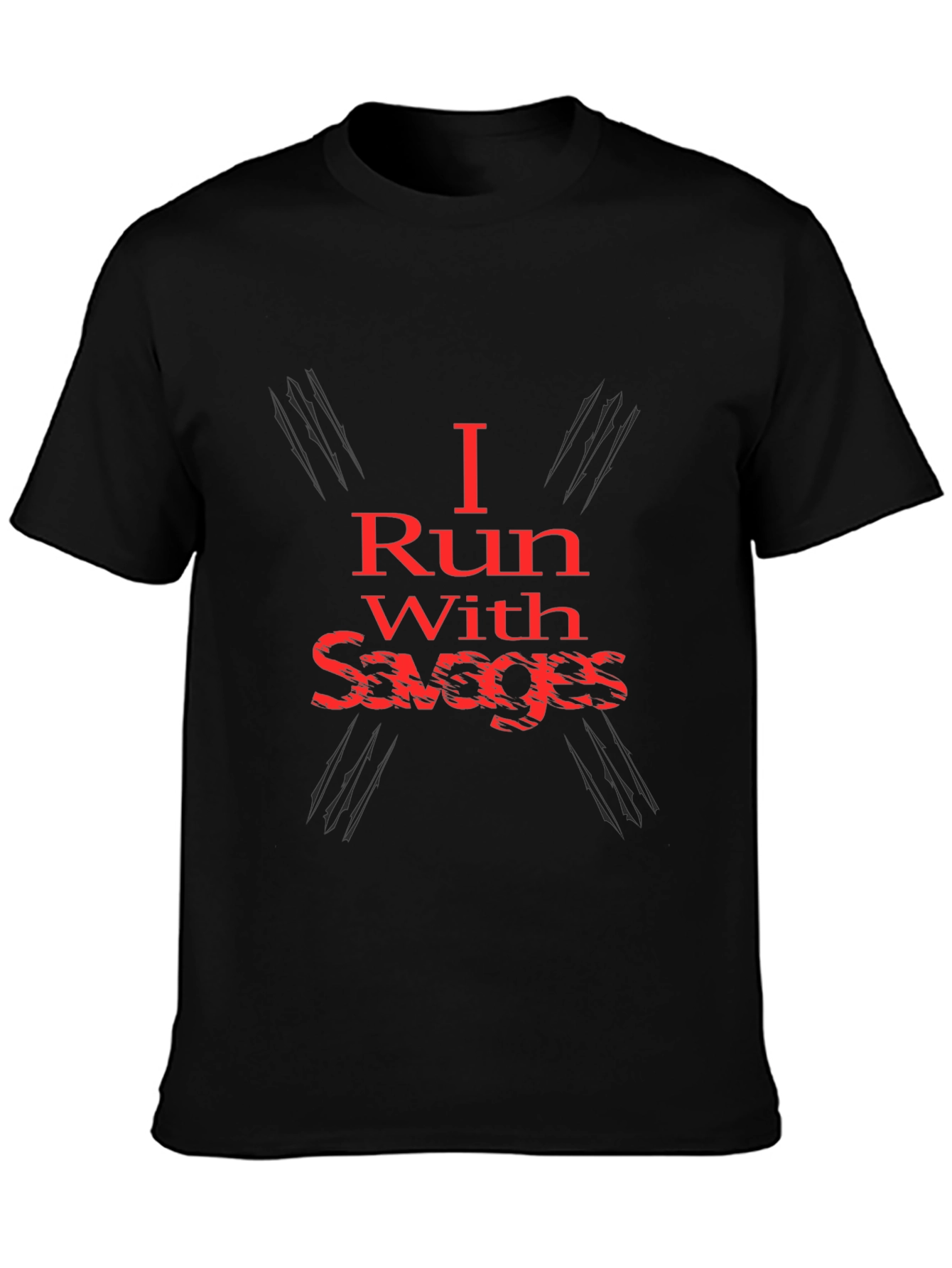 I Run With Savages Graphic Tee - Black