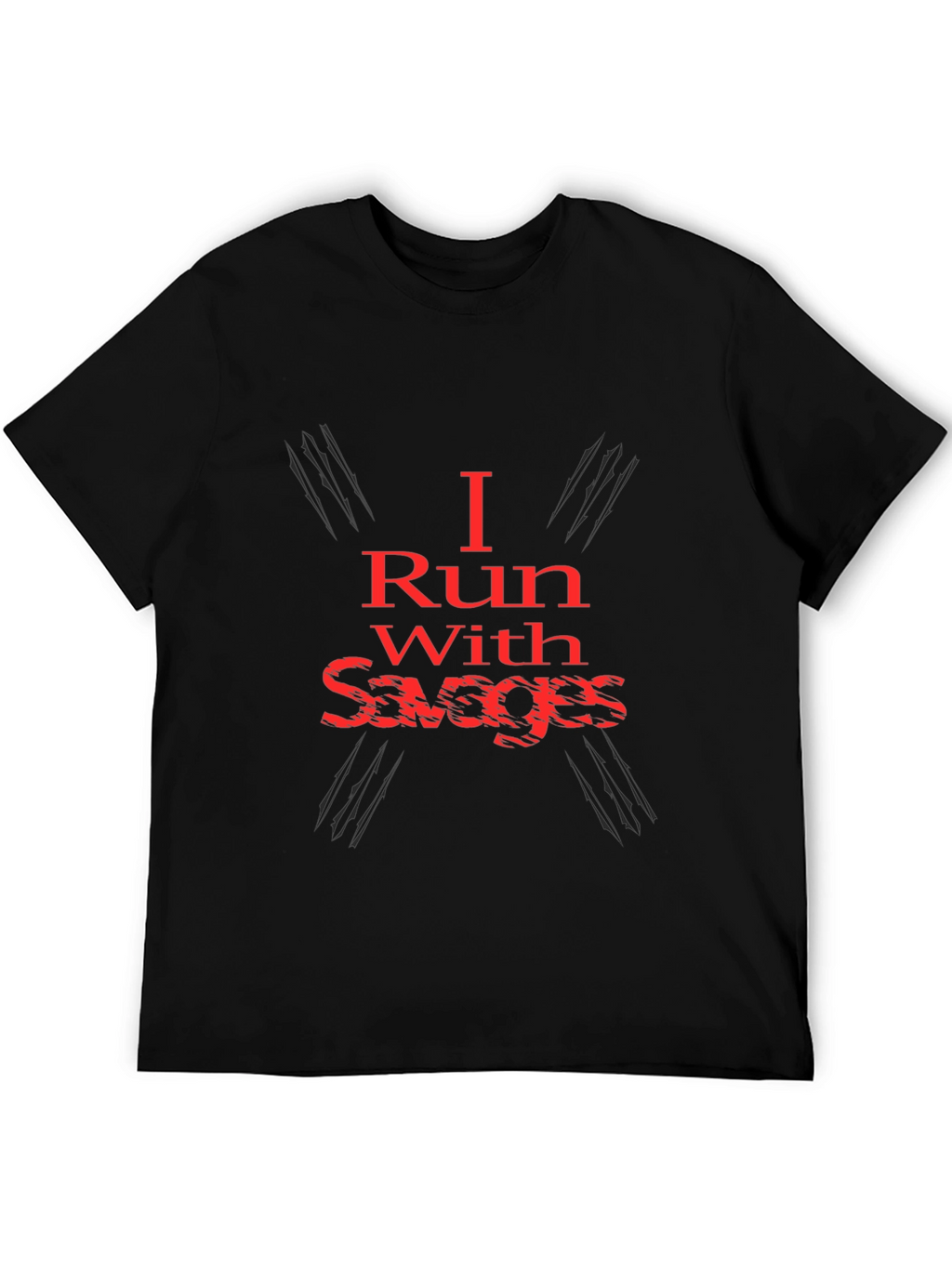 I Run With Savages Graphic Tee - Black