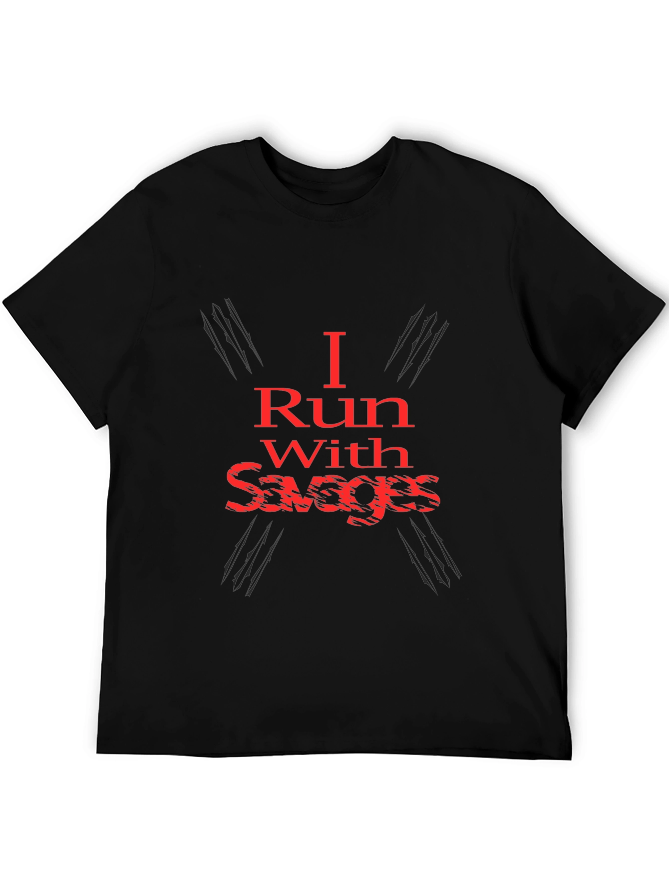 I Run With Savages Graphic Tee - Black