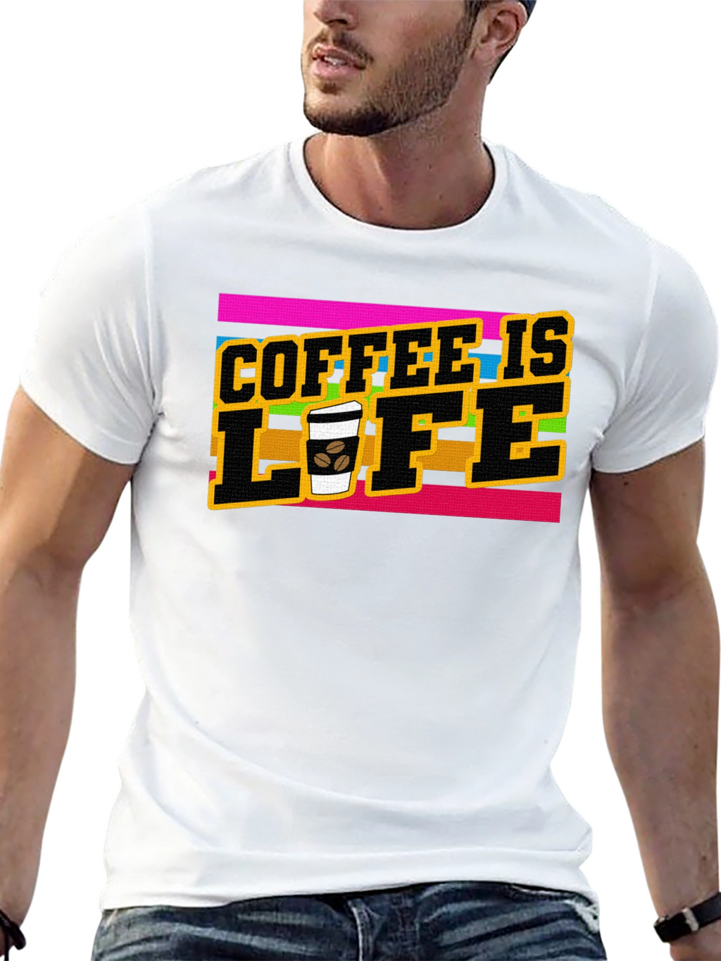 Coffee is Life Graphic Tee - Black