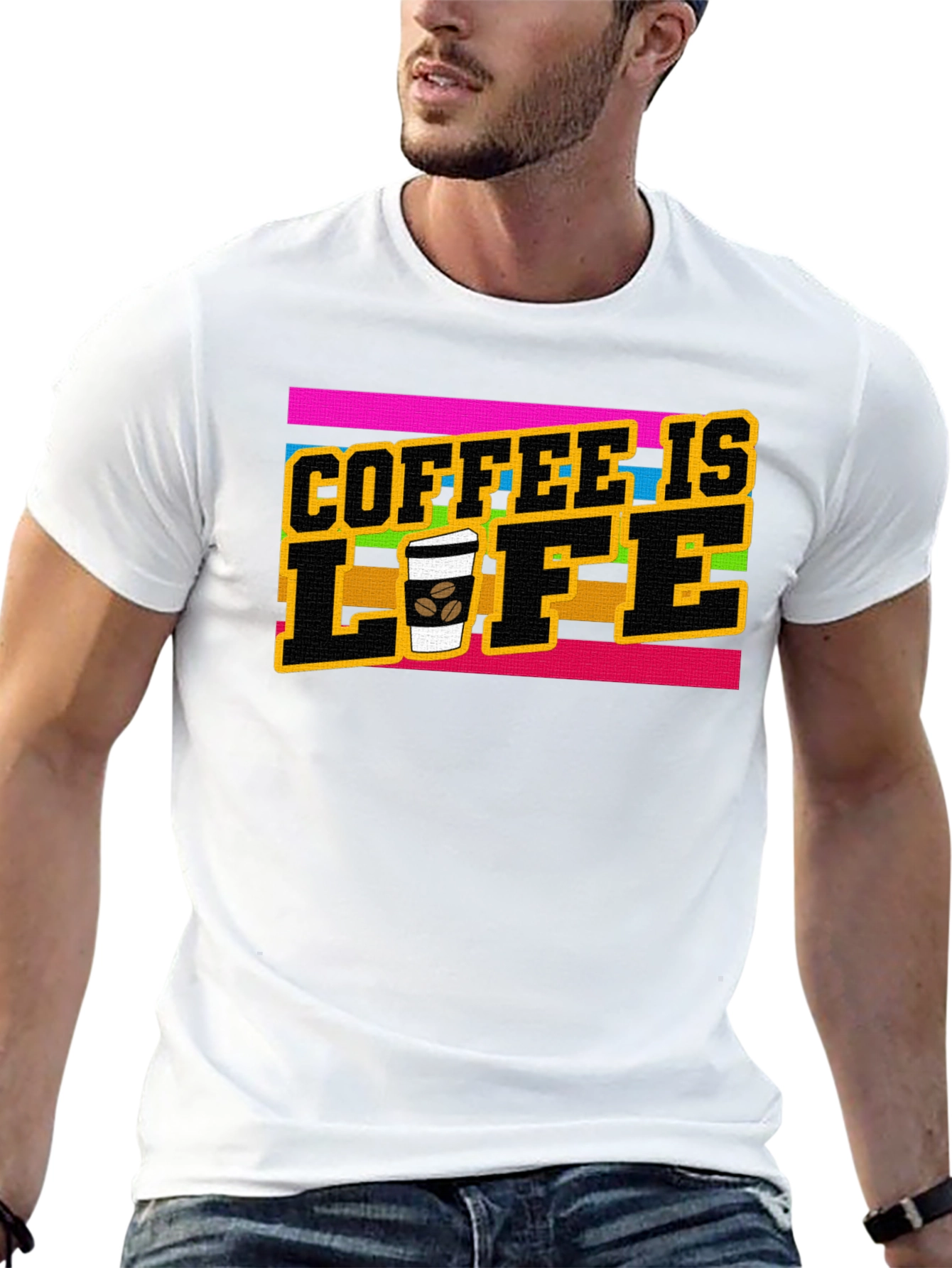 Coffee is Life Graphic Tee - Black