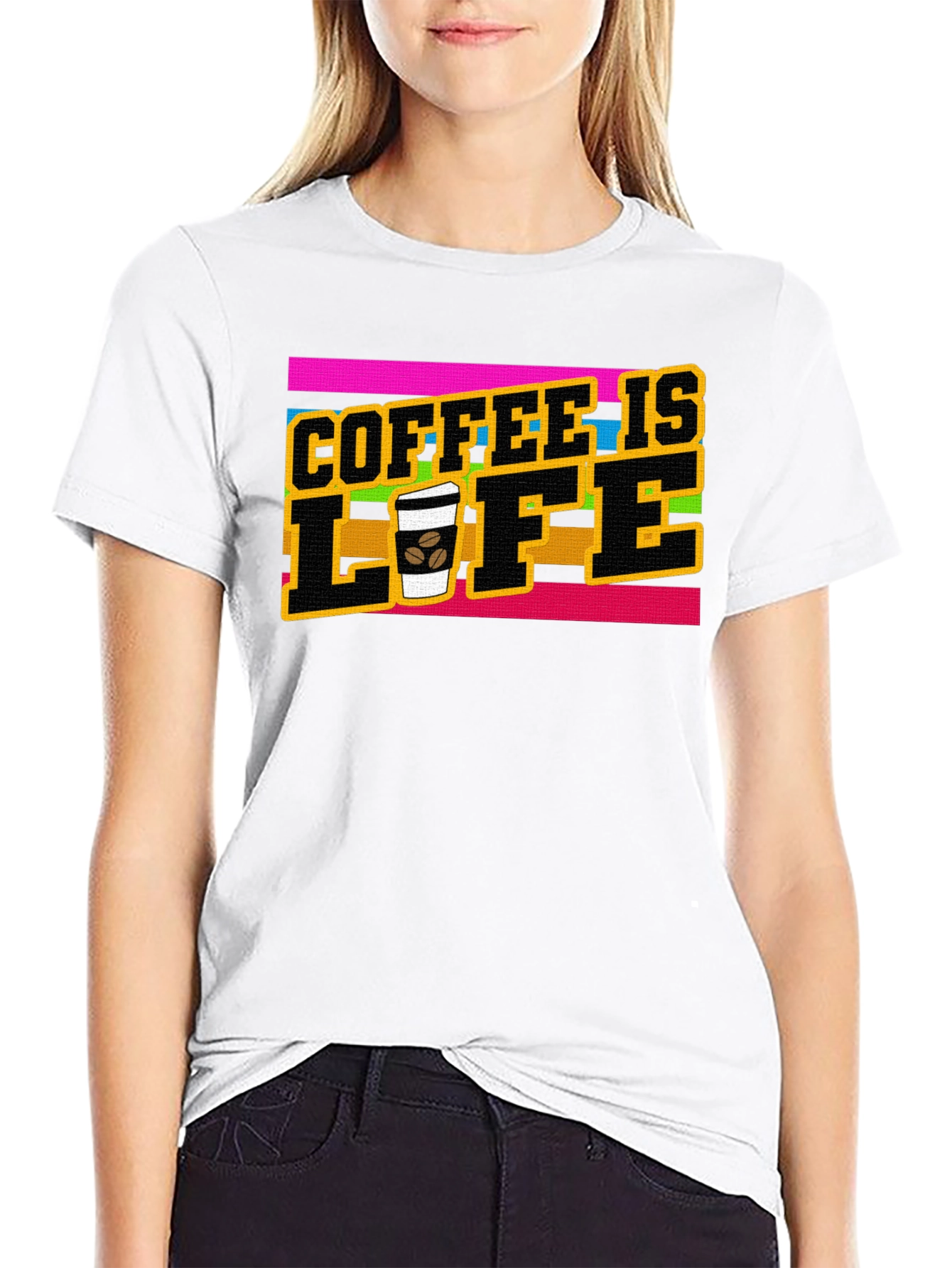 Coffee is Life Graphic Tee - Black