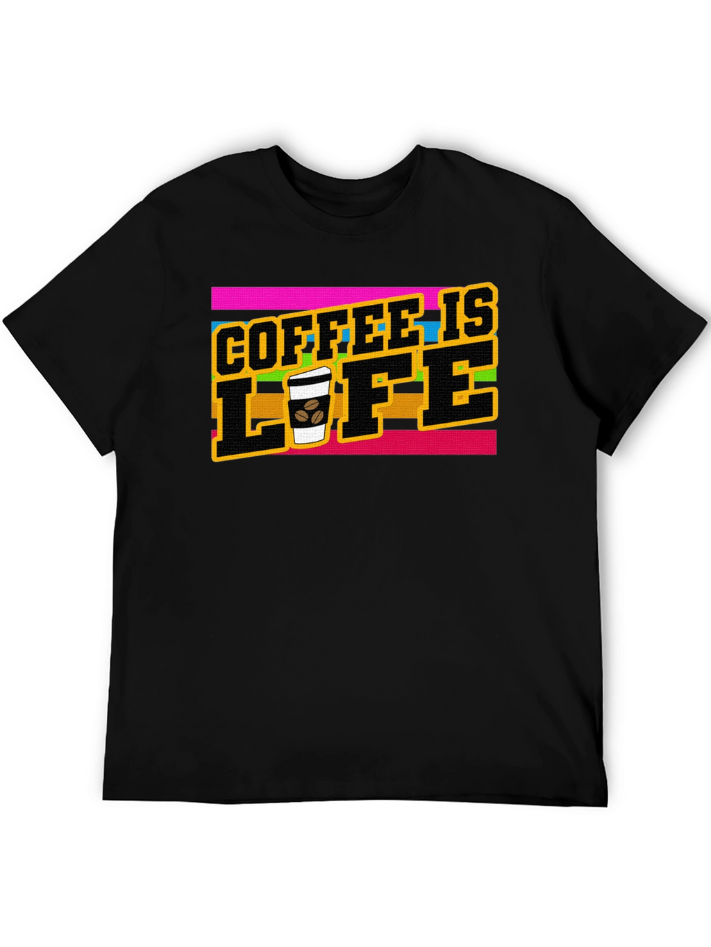 Coffee is Life Graphic Tee - Black