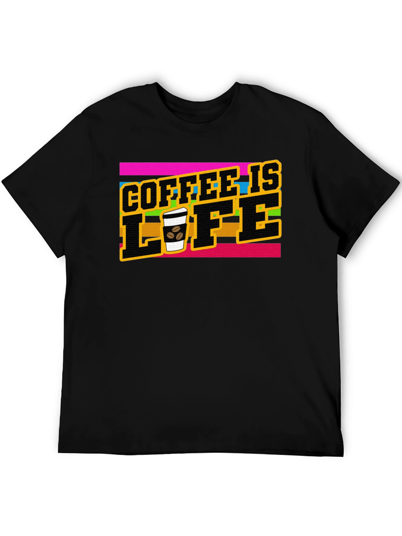 Coffee is Life Graphic Tee - Black