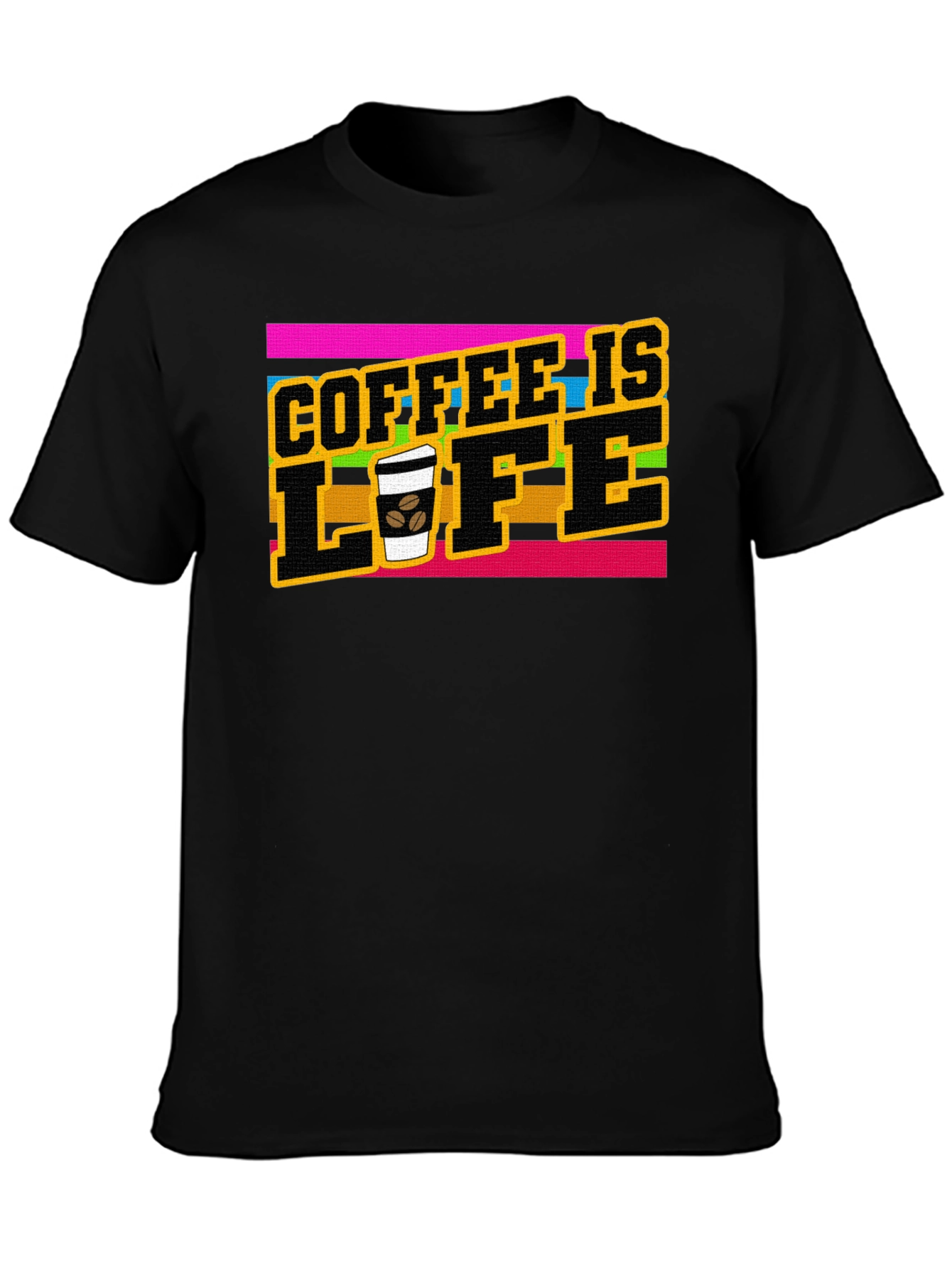 Coffee is Life Graphic Tee - Black